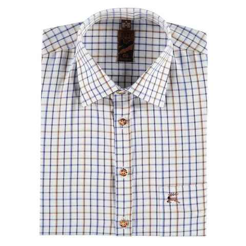 OS-Trachten Trachtenhemd Smavel Langarmhemd mit Hirsch-Stickerei auf der Brusttasche