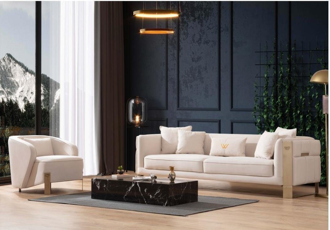 Relax Sofa (2-St., Sessel Modern 3 3+1 Wohnzimmer-Set Luxus Europa Sitzer/Sessel), Wohnzimmer, Stil Sofagarnitur in JVmoebel Made Modern