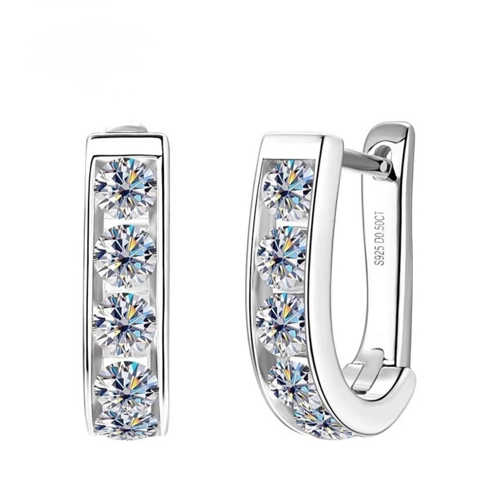 ROUGEMONT Paar Creolen Exklusive klassische Moissanit Creolen 925 Silber 18K Gold, Echtschmuck – Bild 2 von 5