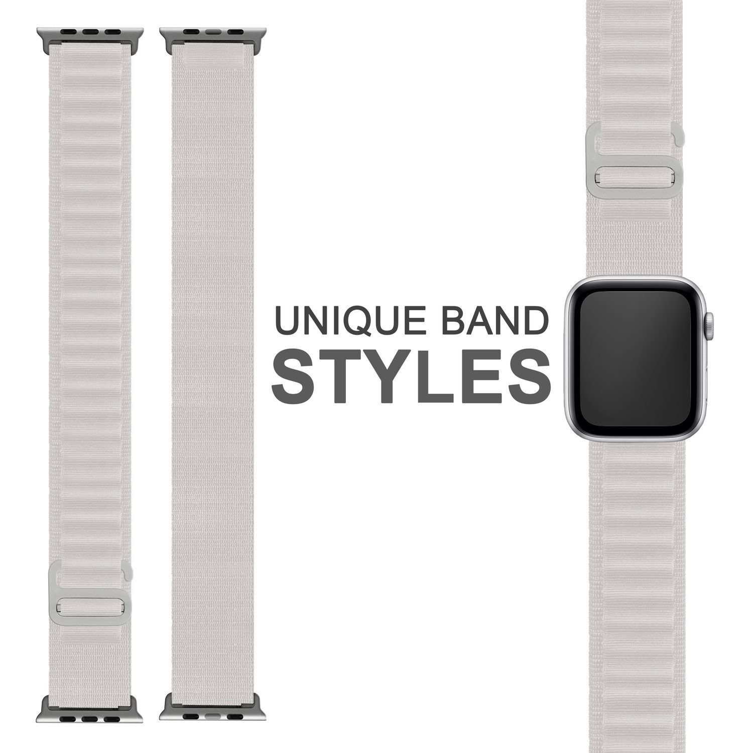 Nalia Smartwatch-Armband Apple Watch 38/40/41/42mm, Alpine Nylon Sport Uhr Ersatzband / Metallhaken / Outdoor / Wasserfest – Bild 2 von 5