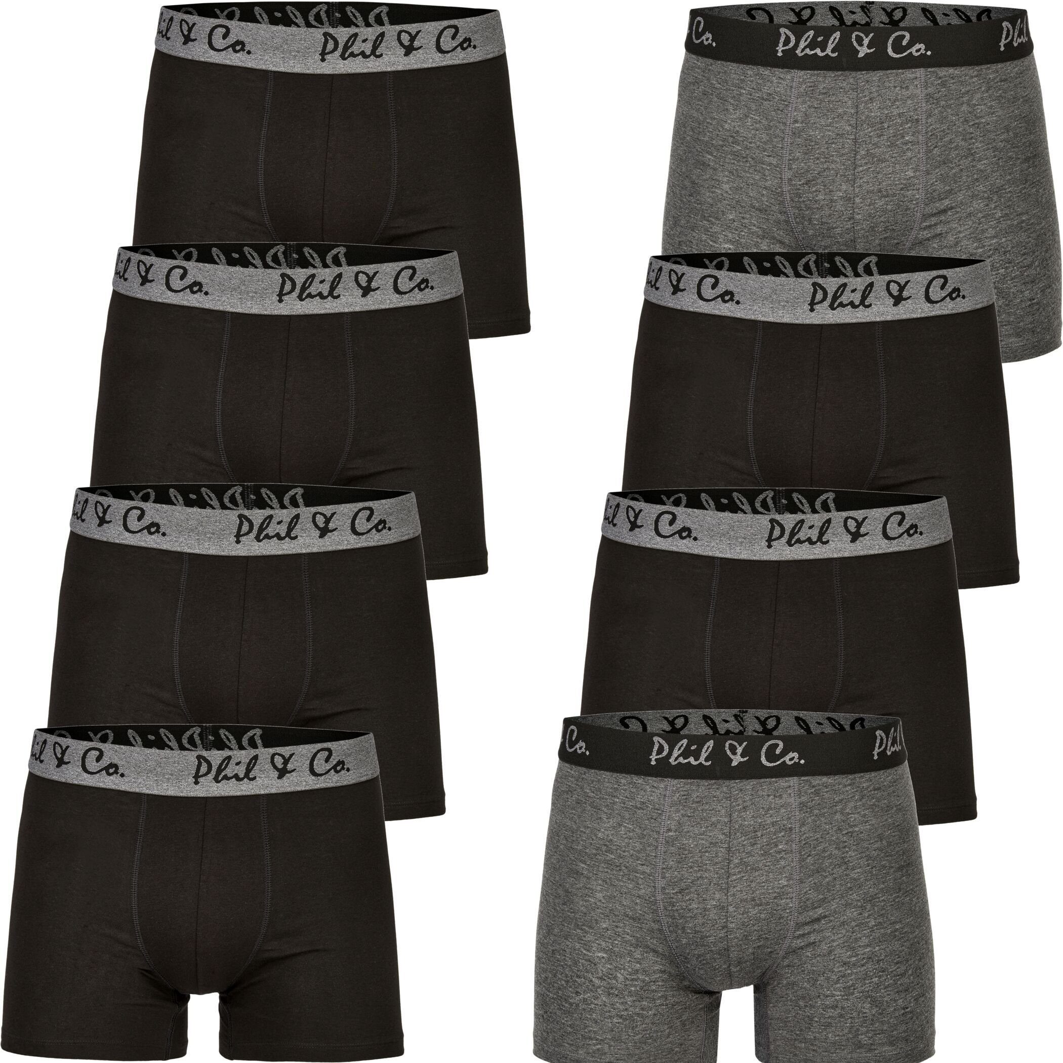 Phil & Co. Boxershorts 8er Pack Phil & Co Berlin Jersey Boxershorts Trunk Short Pant FARBWAHL (1-St) DESIGN 03