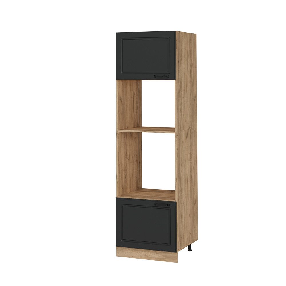 Vicco Mikrowellenumbauschrank R-Line, Anthrazit Landhaus/Goldkraft Eiche, günstig online kaufen