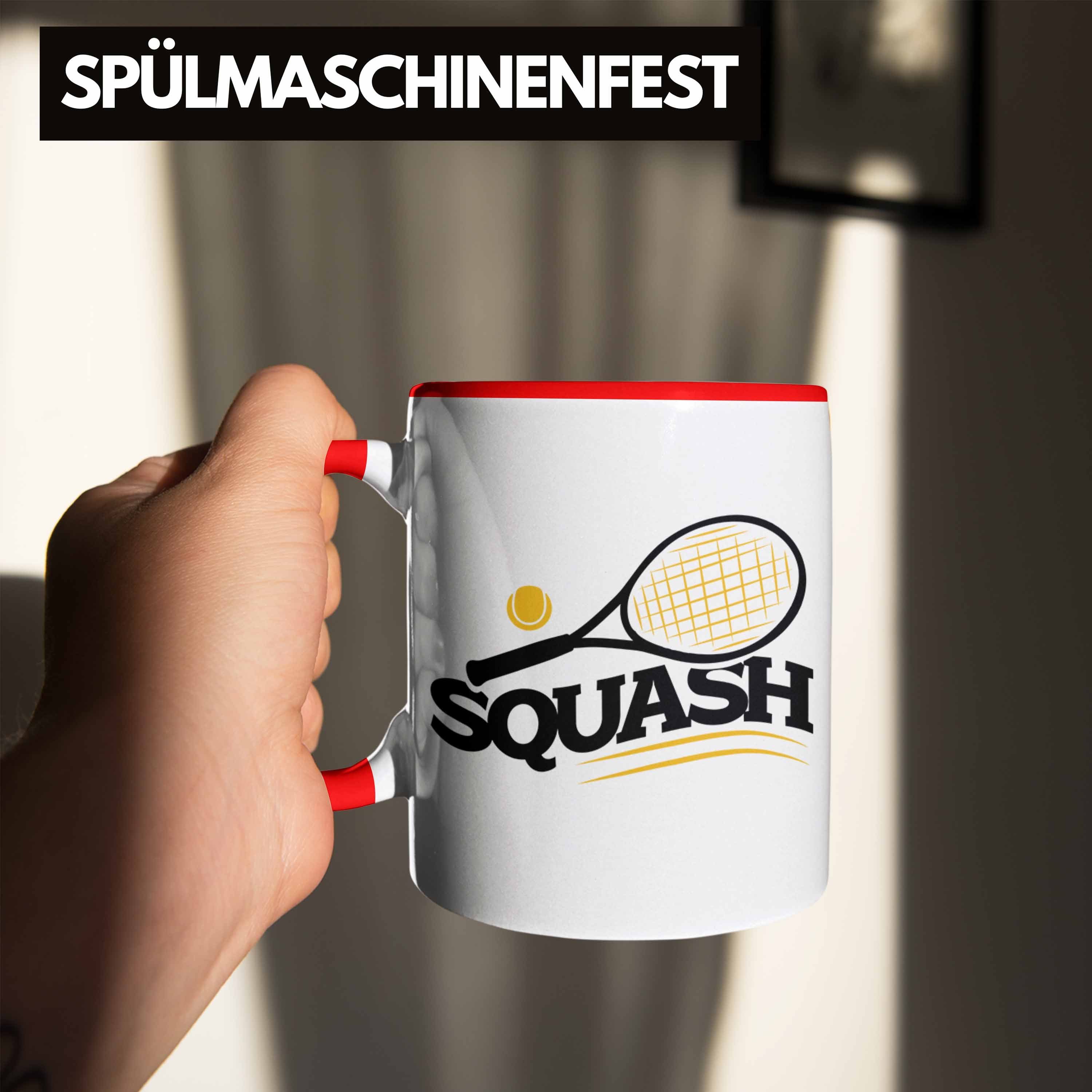 Trendation Tasse Lustige Squash-Tasse Geschenk Rot Squash-Spieler für