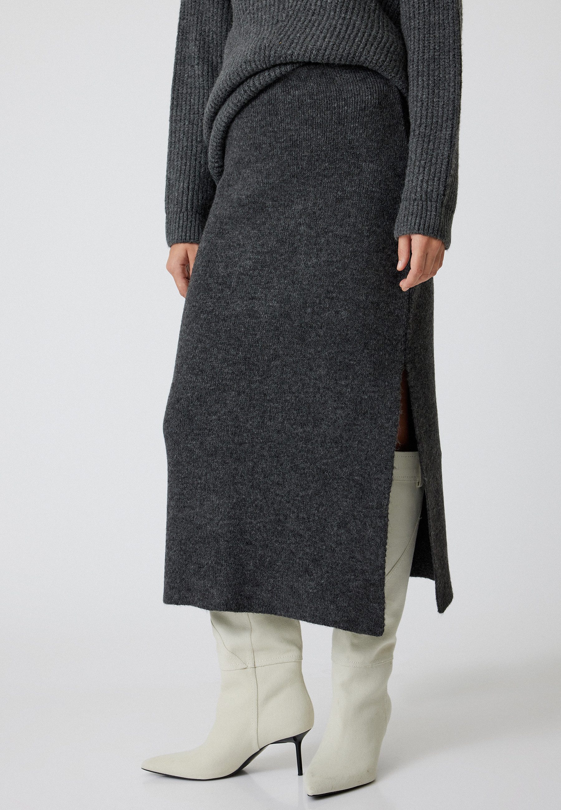 Koton Strickrock Midi Länge Bleistiftrock