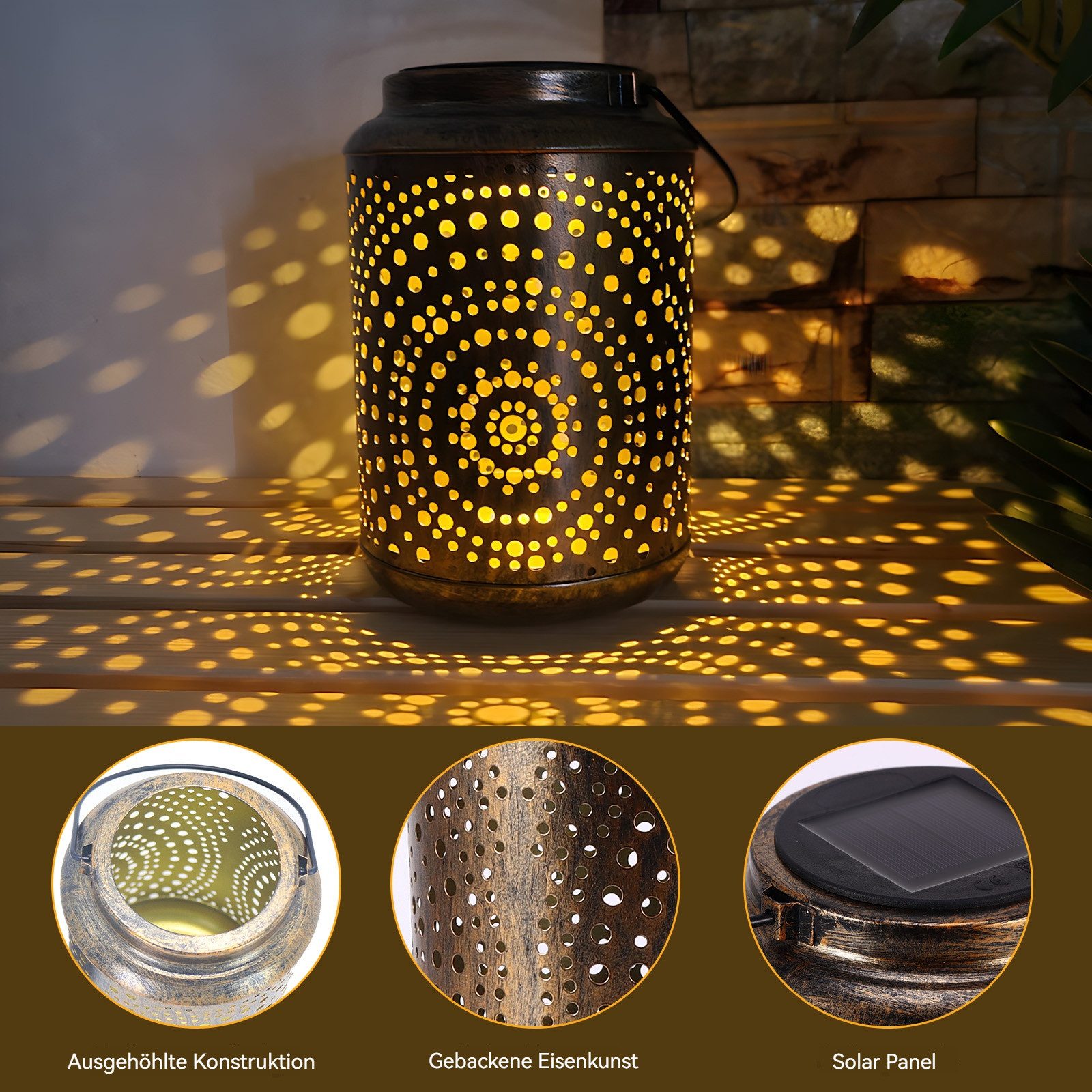 BlingBin LED Solarleuchte Solarlampen Solar Metall günstig online kaufen
