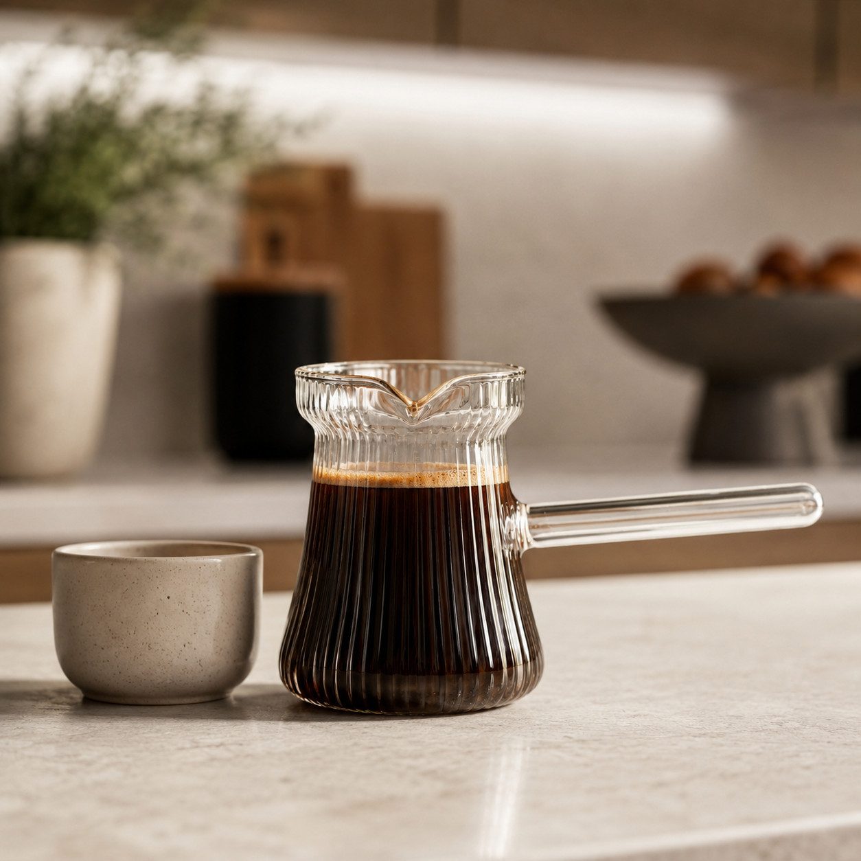 Almina Kaffeekanne Luana El Chico, 0,4 l, (1-St), aus Glas für türkischen Kaffee, Relief-Design – Bild 4 von 5