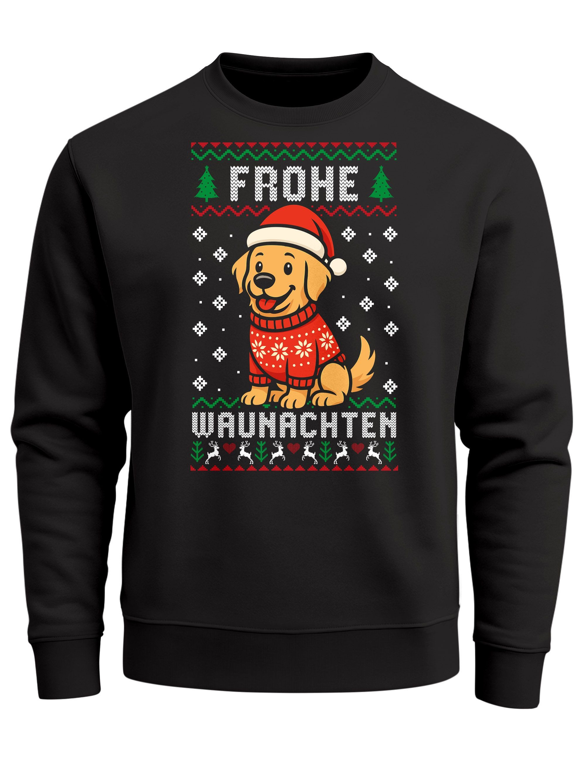 Sweatshirt Herren Weihnachtssweatshirt Hund Weihnachtsmotiv Ugly Sweater Spruch