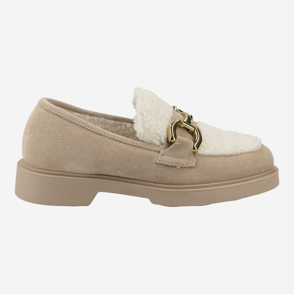 Lüke Schuhe CASSANDRA CAMEL, Slipper & Mokassin in Beige für Damen Slipper