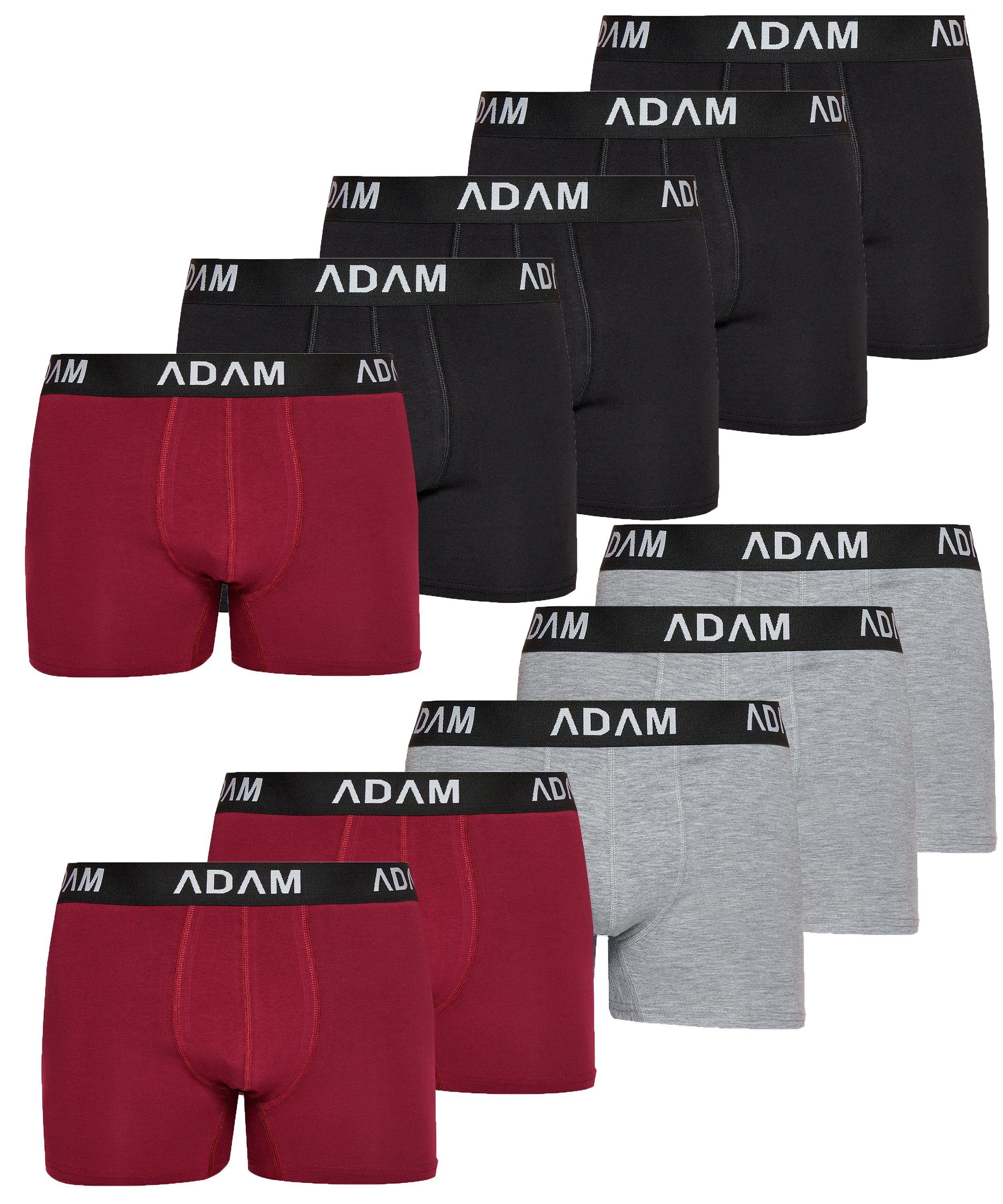 ADAM JEANS Boxershorts Boxer-1 (10-St., 6er Set, 8er Set, 10er Set, 12er Set) Boxershorts Herren Boxer Shorts Männer Unterhosen Trunks Underwear 10er Set Box-F