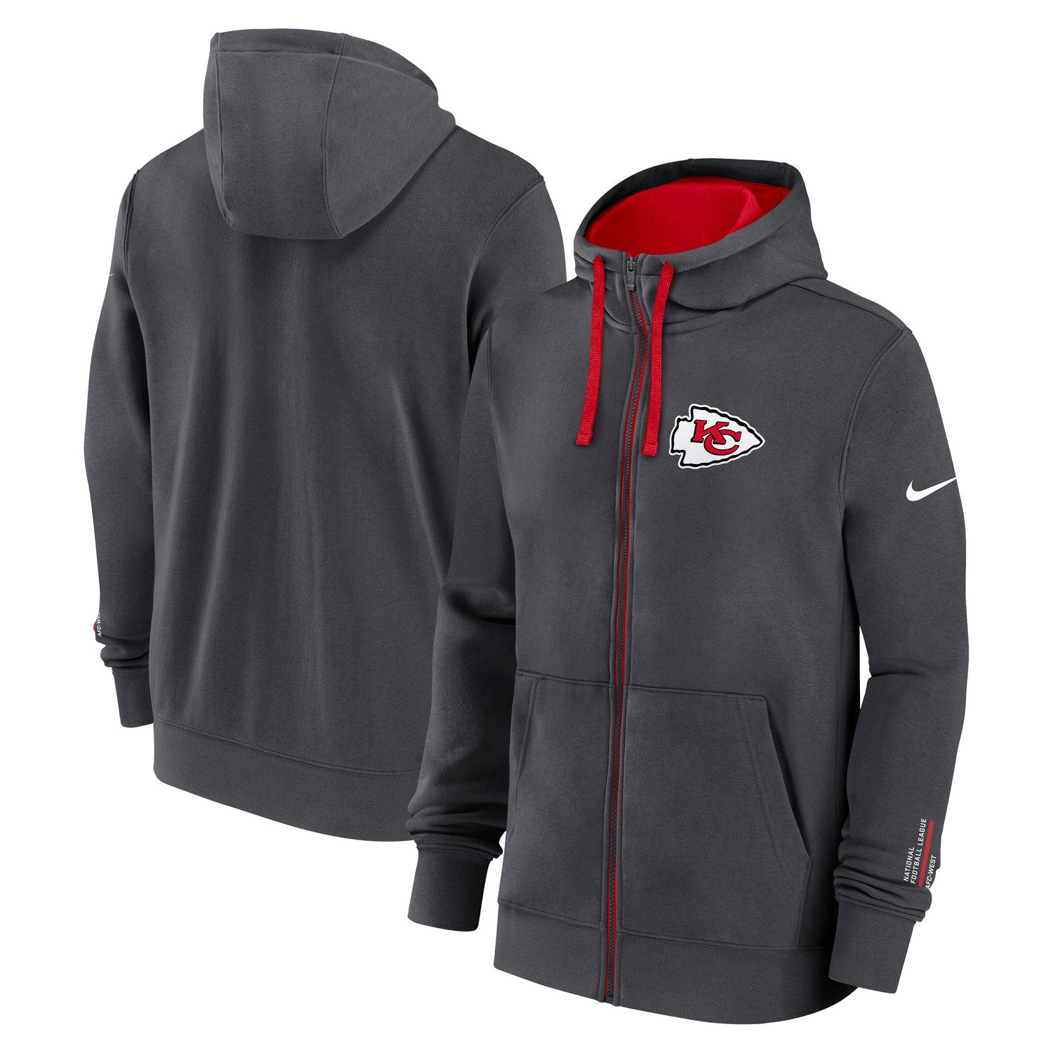 Nike Kapuzenpullover Nike Hoodie Kansas City Chiefs Nike Club FZ
