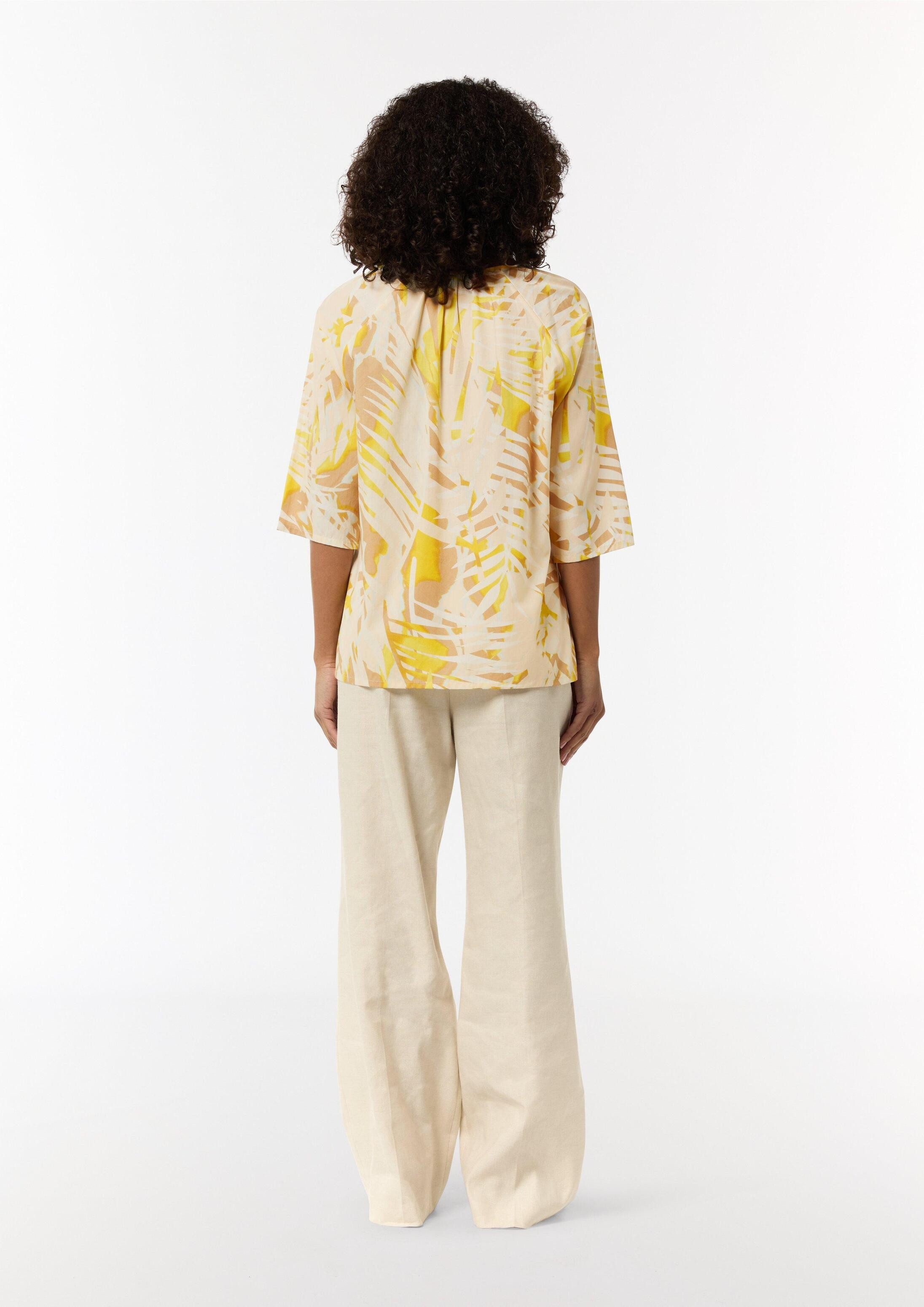comma Kurzarmbluse Bluse Print-Bluse im Loose Fit
