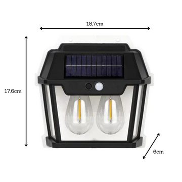 Frentree LED Solarleuchte Outdoor, Wasserfeste Wandlampe, LED fest integriert