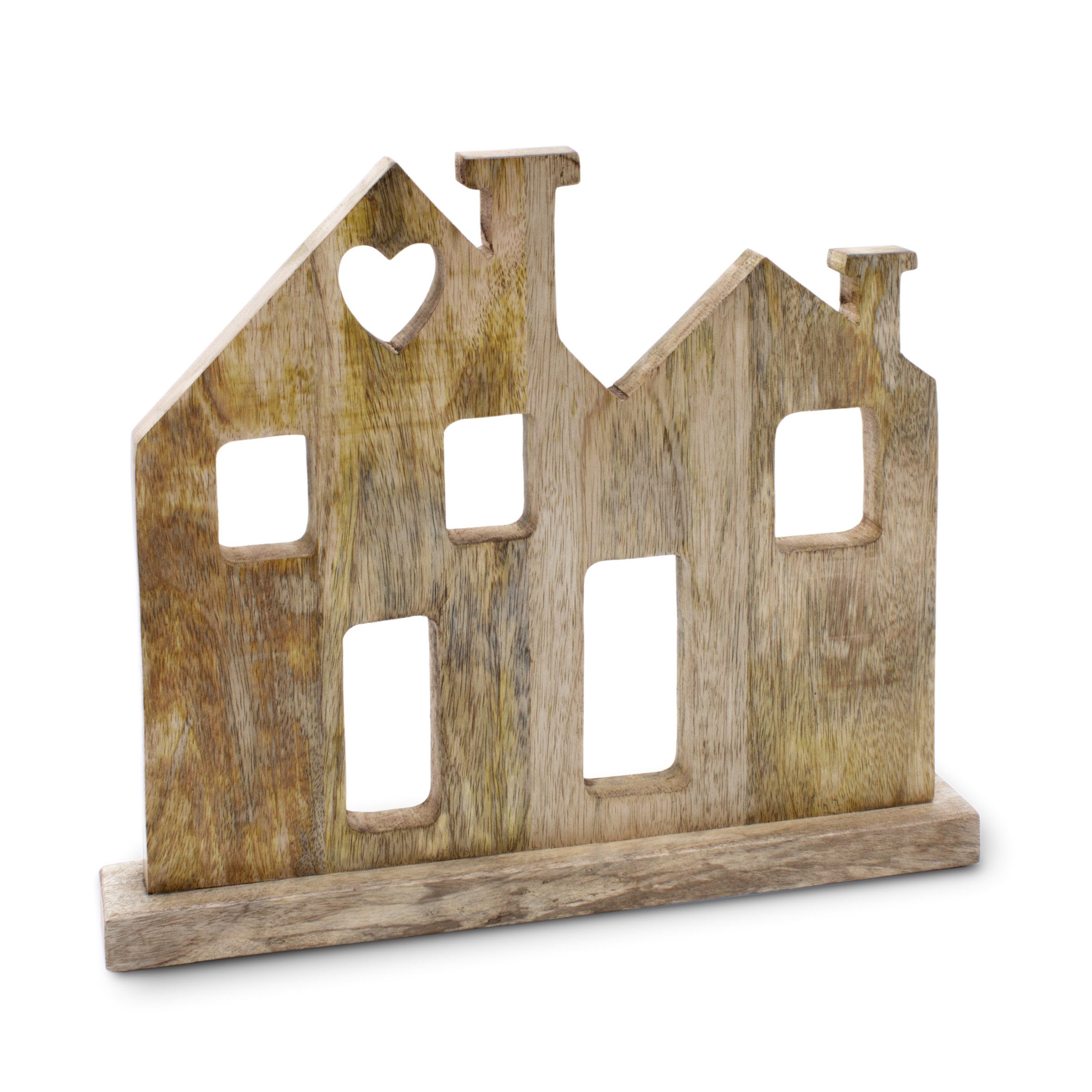 Dekoobjekt Deko Aufsteller Haus aus Mangoholz - 35 cm