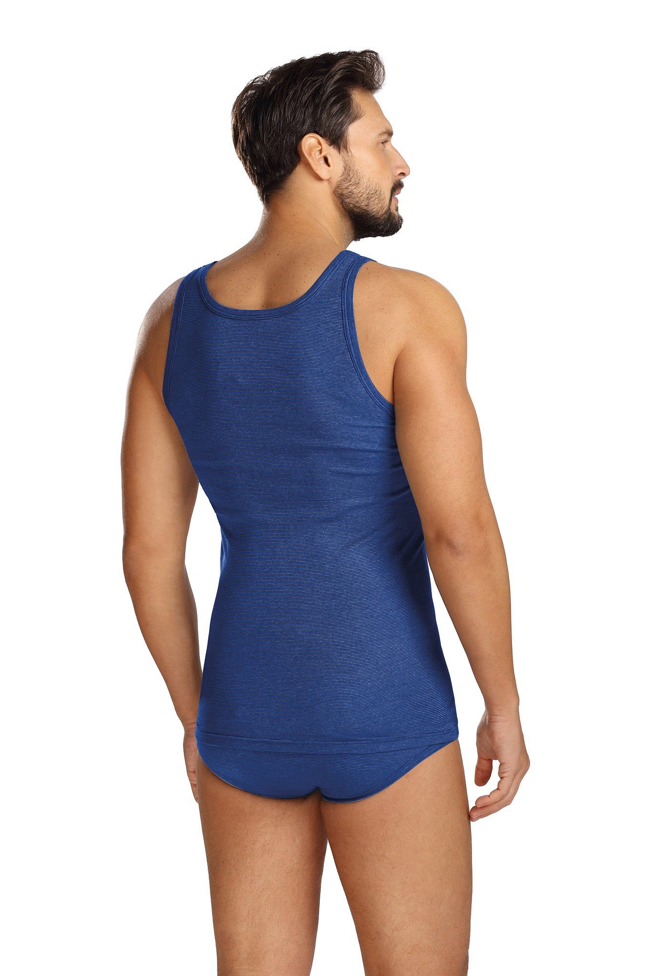 Comte Unterhemd (Set, 2-St) Herren 2er Pack Unterhemd Shirt ärmellos Tank Top Achselhemd Ringel