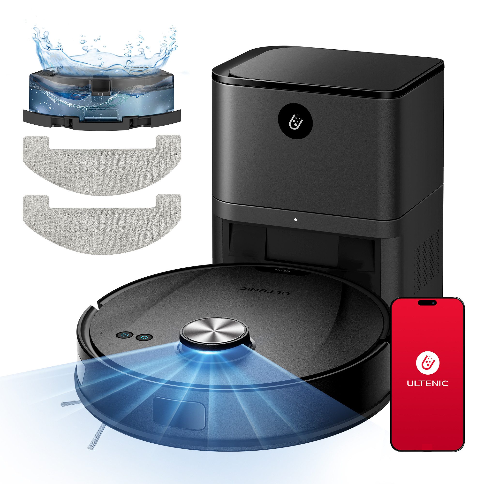 Saugroboter TS Lite Saugerroboter mit Wischfunktion, 5000Pa, 180min,60 Tage,3L