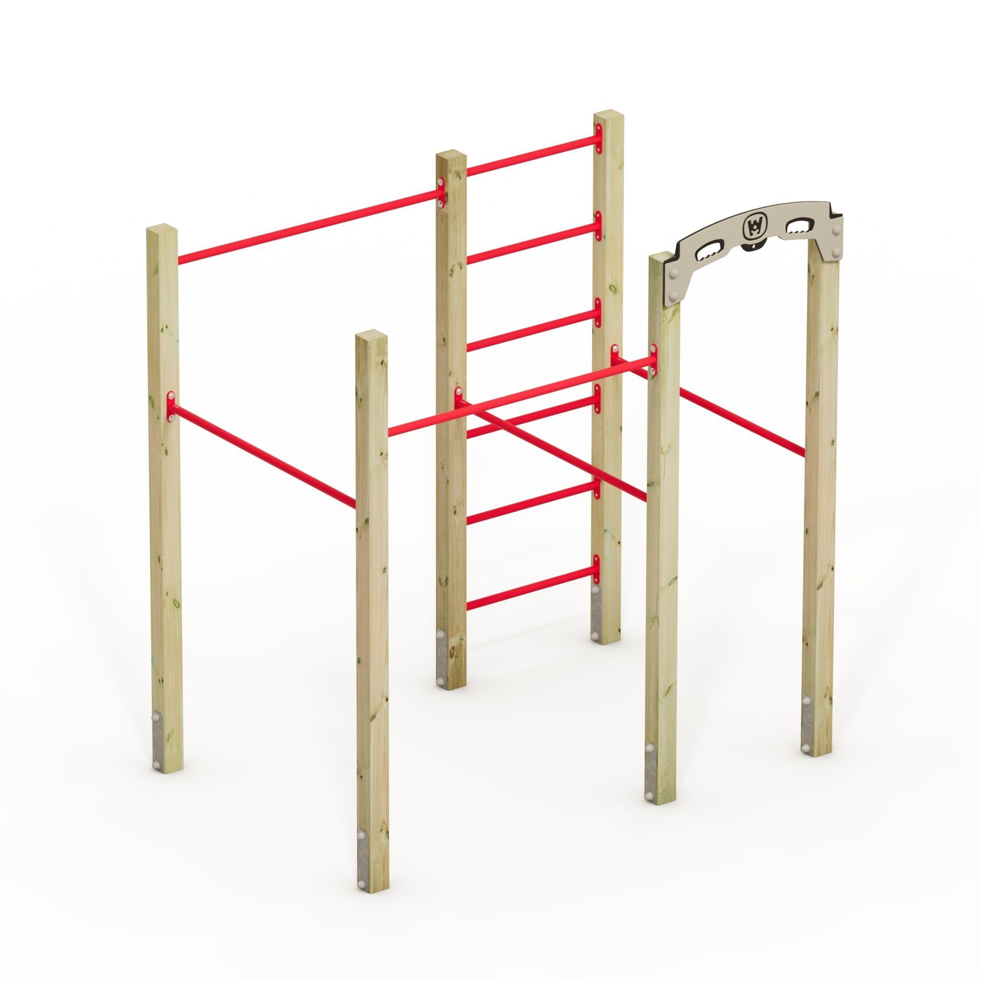 Wickey Klettergerüst FIT Base 615 - Trimmgerät für Calisthenics, Spiel & Bewegung, (Kraftstation, Fitnessstation, Sportgeräte für zuhause, Workout, Krafttraining, Gymtower, Fitnessturm, Ideal für Spielspaß & funktionales Outdoor-Training), wetterfest - 5 Jahre Garantie auf Holz- und HDPE-Teile*