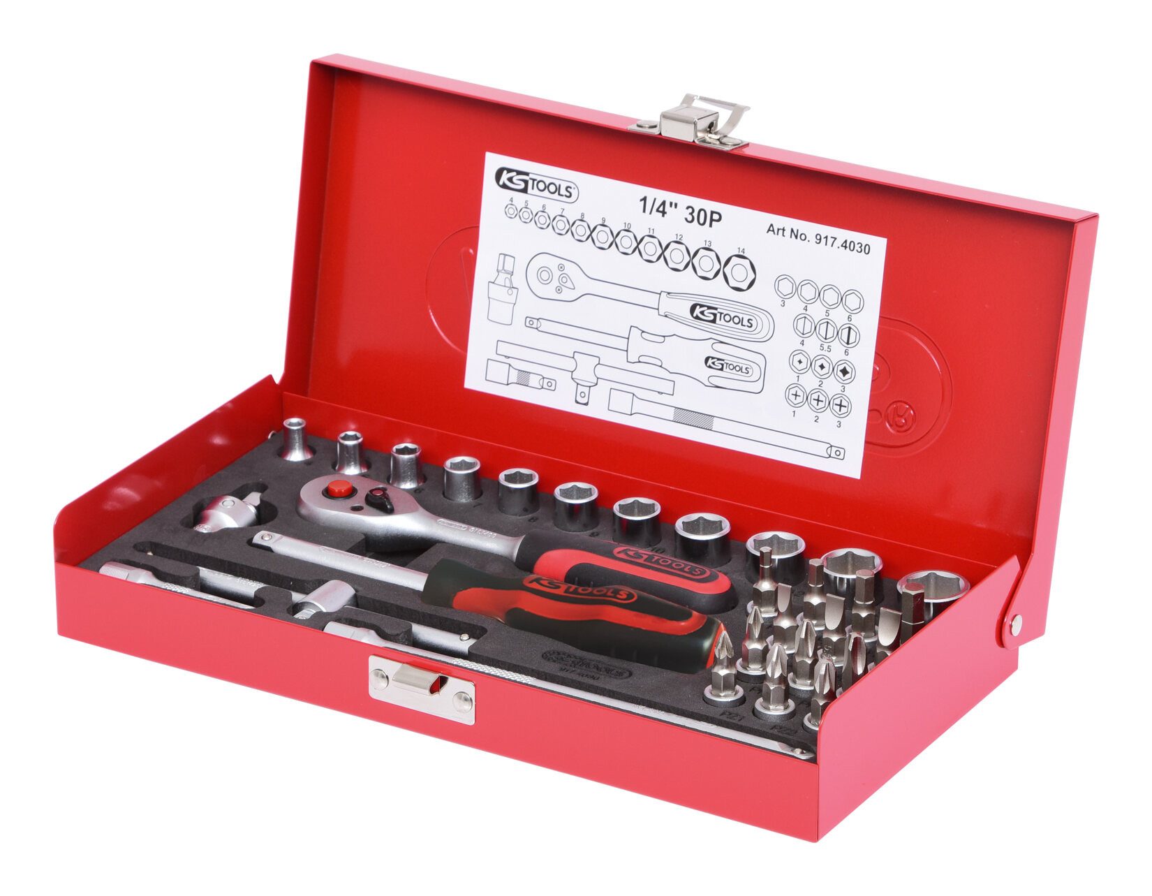 KS Tools Steckschlüssel (30 St), 1/4" Satz, 30-teilig