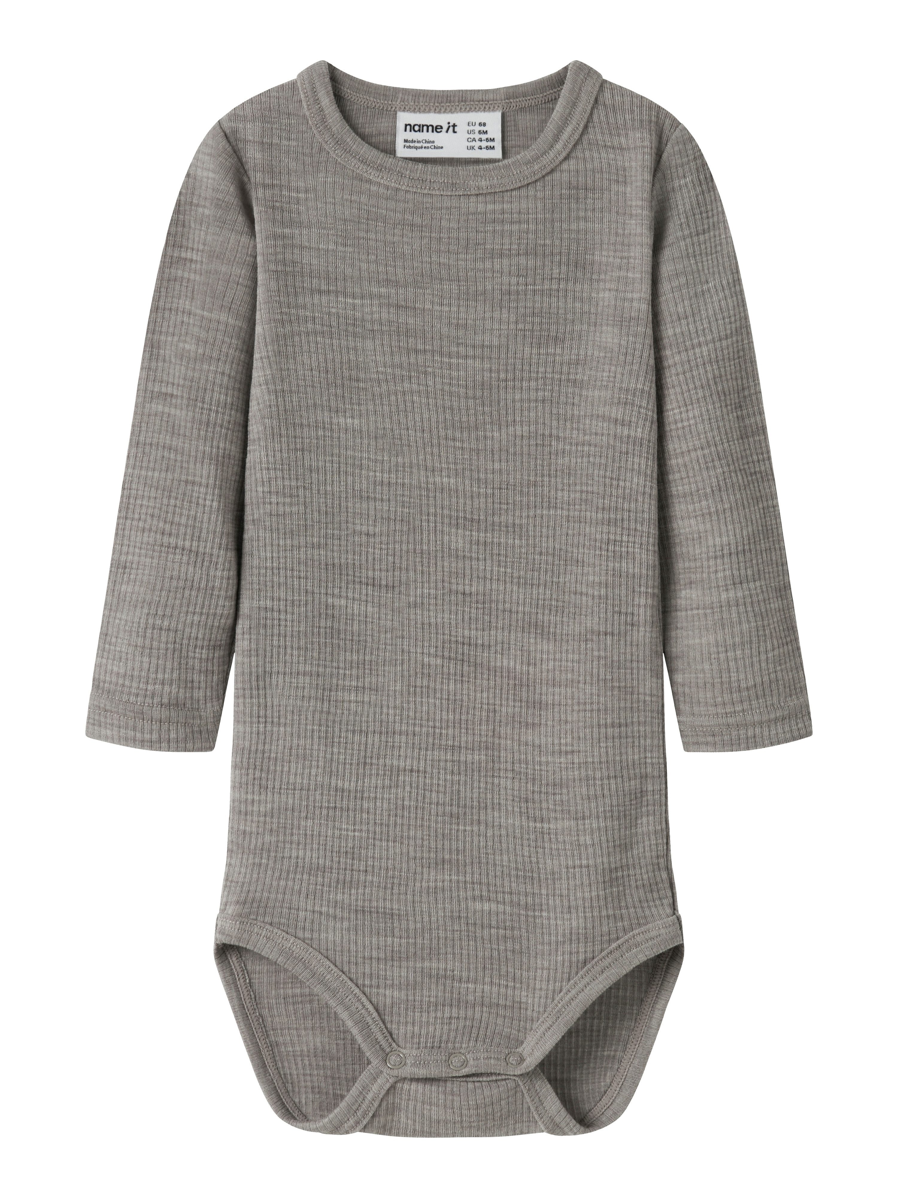 Name It Langarmbody NBNWAX WOOL RIB LS BODY NOOS aus reiner Merinowolle