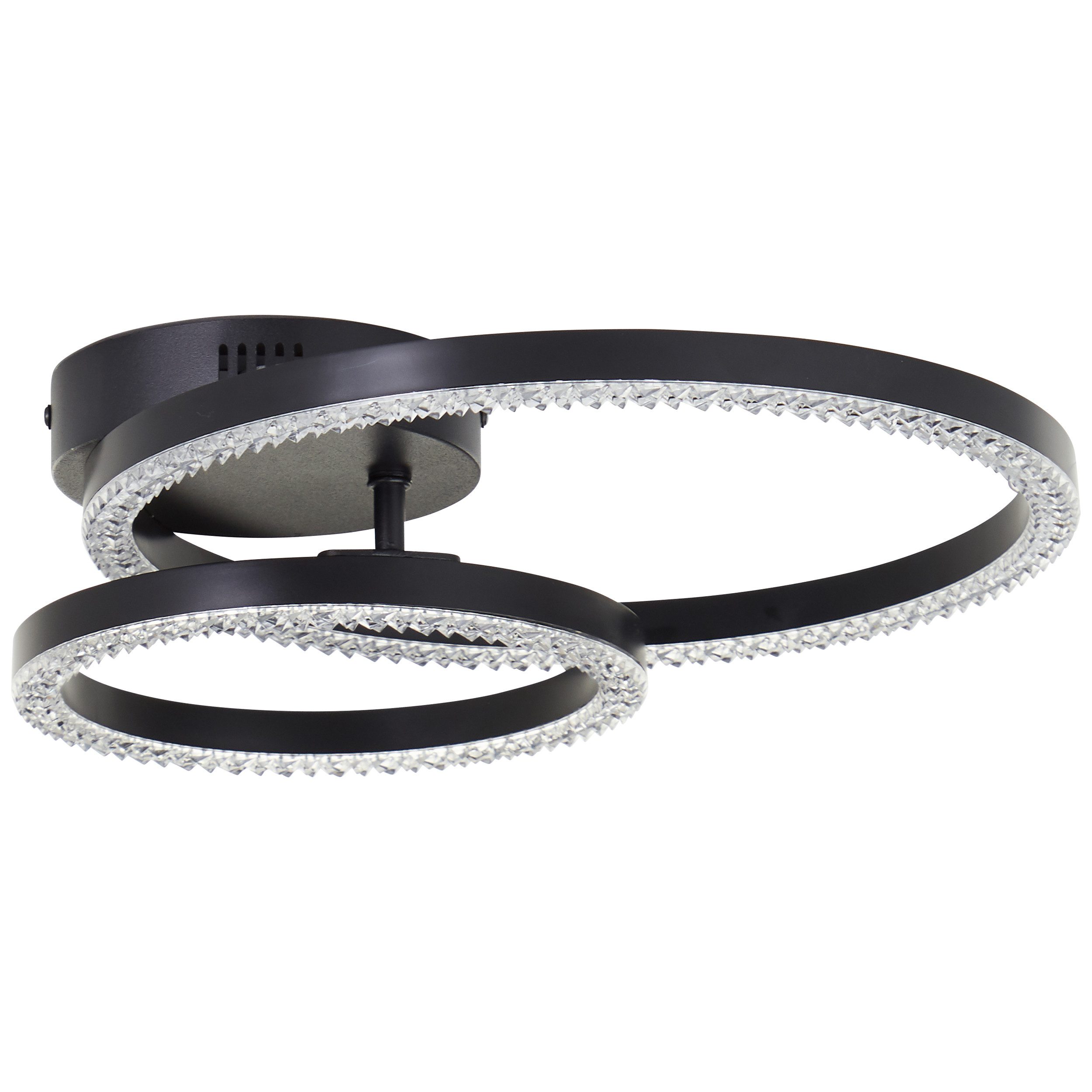 Brilliant LED Deckenleuchte Aurelia, LED fest integriert, Neutralweiß, 40 x 30 cm, 2500 lm, 4000 K, schwenkbar, Kristalloptik, schwarz