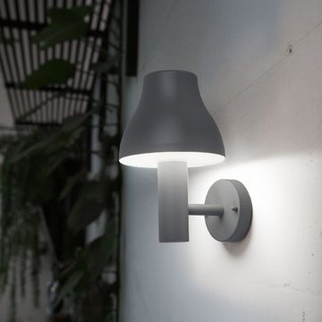 etc-shop Außen-Wandleuchte, LED-Leuchtmittel fest verbaut, Warmweiß, Wandleuchte Außen Wandlampe Hofleuchte grau Gartenleuchte Wand Aussen