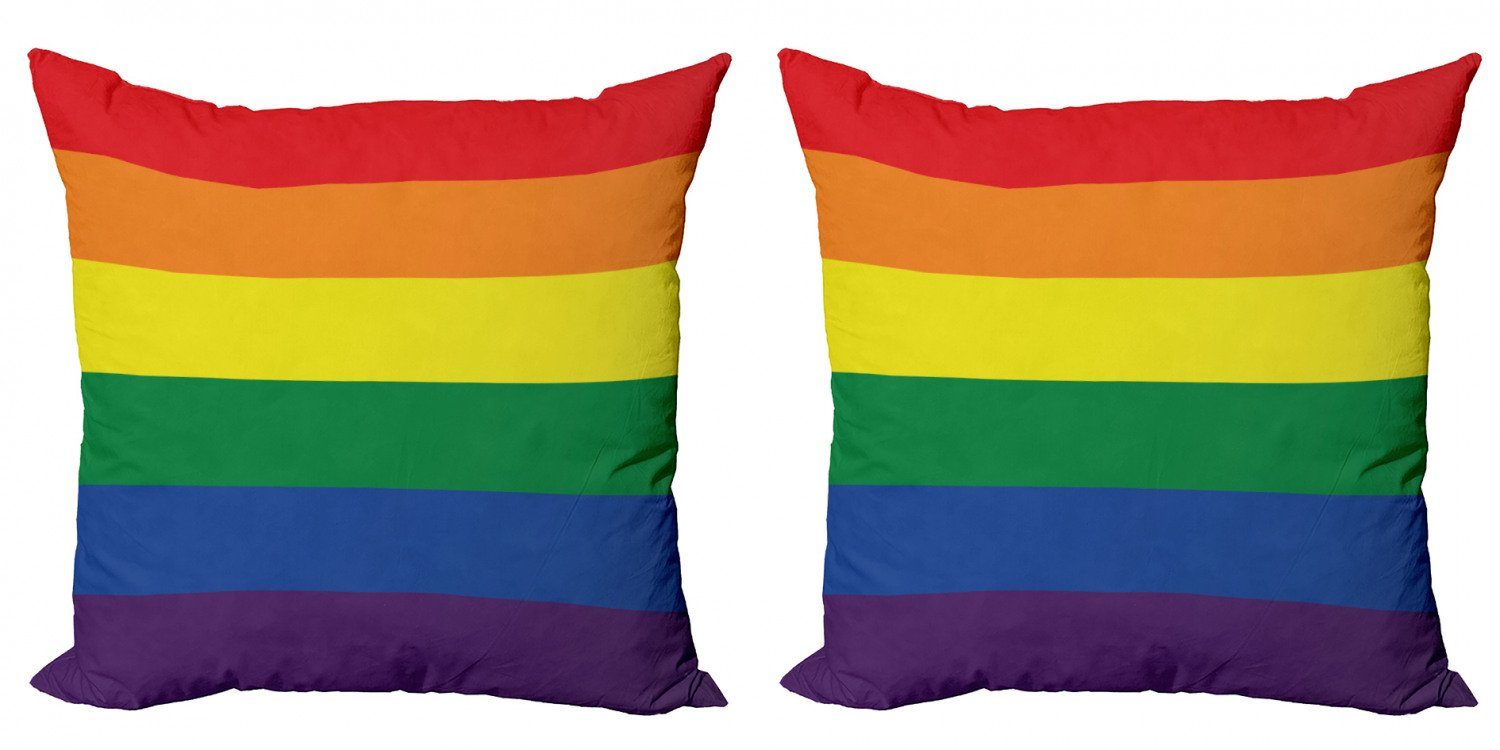 Kissenbezüge Modern Accent Doppelseitiger Digitaldruck, Abakuhaus (2 Stück), Stolz Simplistic Entwurf LGBT Flagge