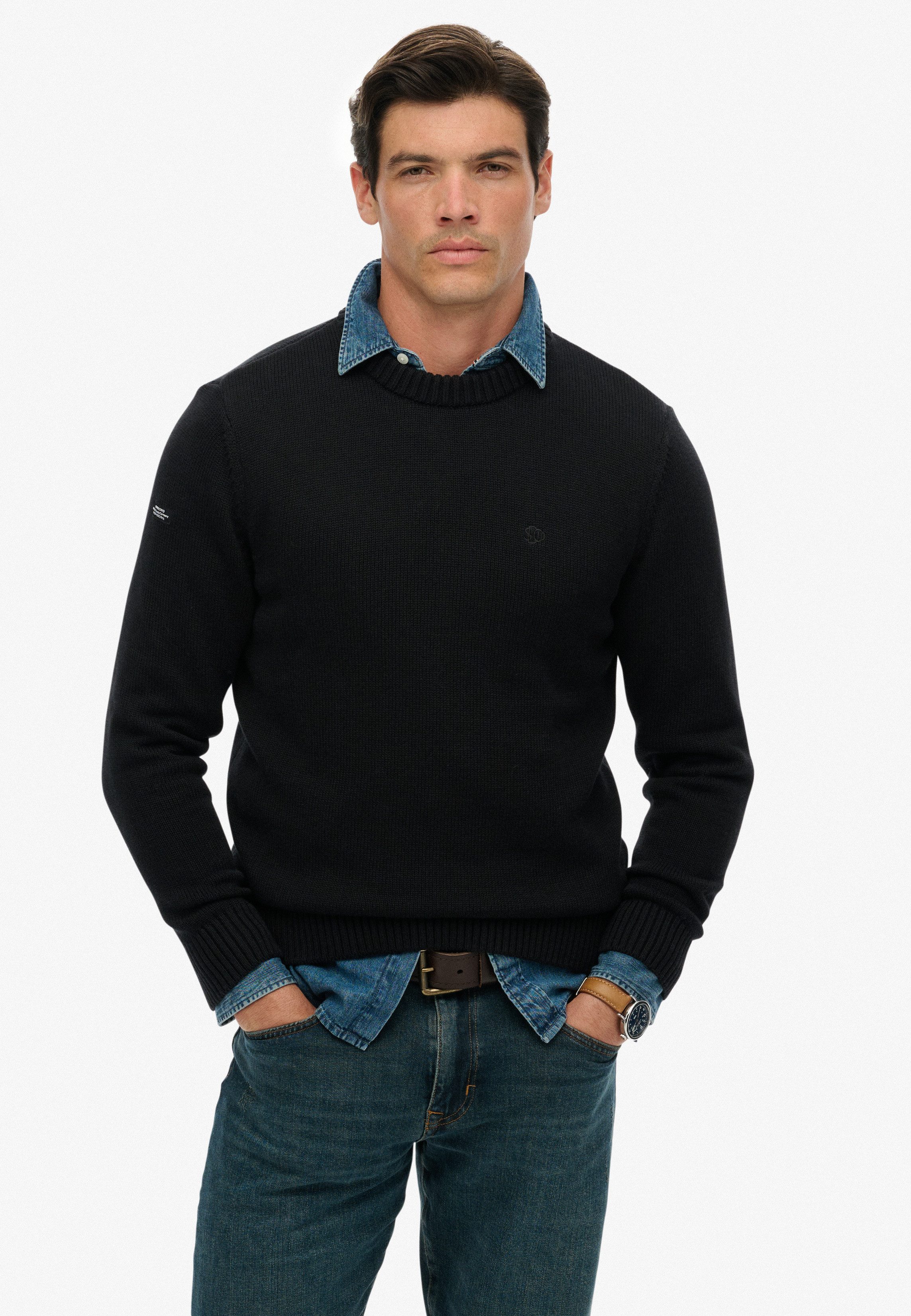 Superdry Strickpullover PREPPY COTTON JUMPER Baumwolle, regular fit