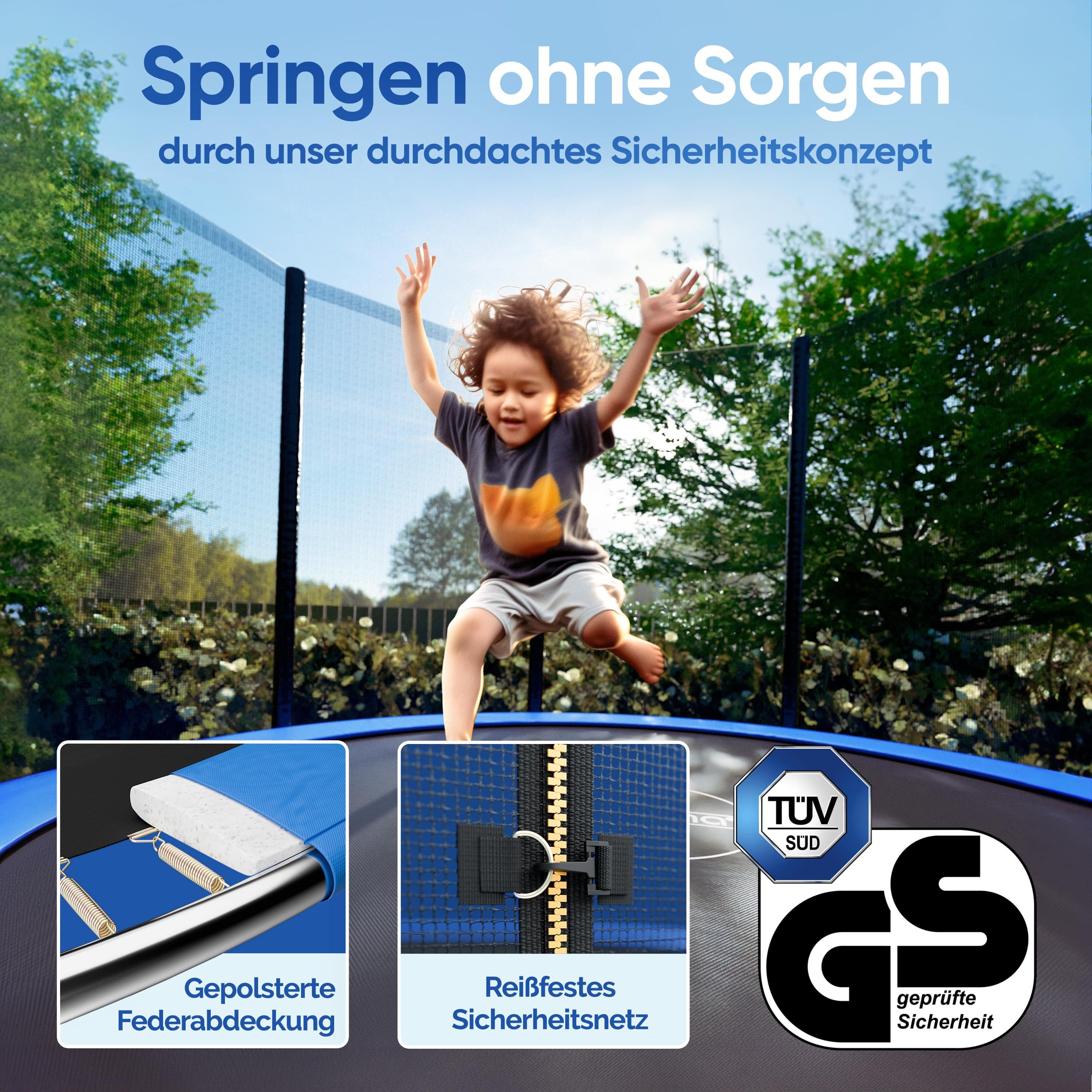 monzana Gartentrampolin, Ø 305 cm, Ø 183 / 244 / 305 / 366 / 427 cm Komplettset TÜV SÜD GS