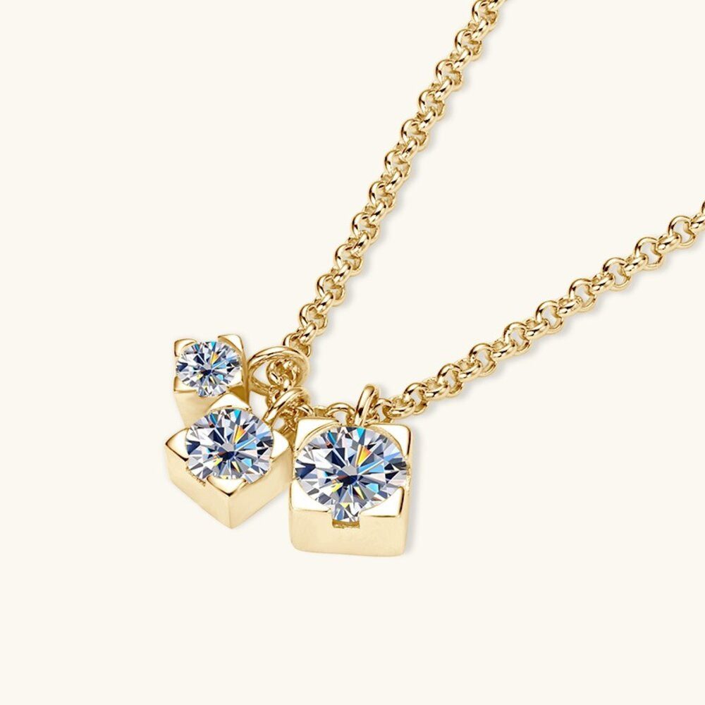 ROUGEMONT Silberkette Funkelnde Moissanit Damen Halskette aus 925 Silber un günstig online kaufen