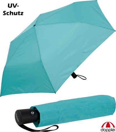 doppler® Taschenregenschirm zero magic, sehr leichter mini Schirm - aqua blue, mit Auf-Zu-Automatik und UV-Schutz-Beschichtung