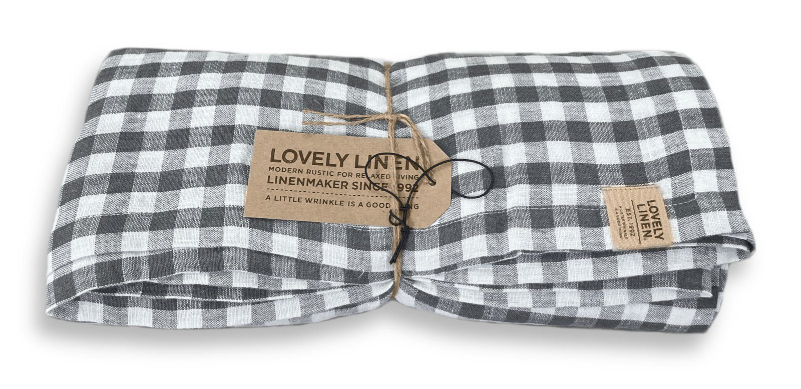 Lovely Linen Tischdecke Linen Misty Tischdecke Leinen square dark grey 145x380cm (1 Stück), MISTY 145X380 SQUARE DARK GREY W:19 D:40 H:10