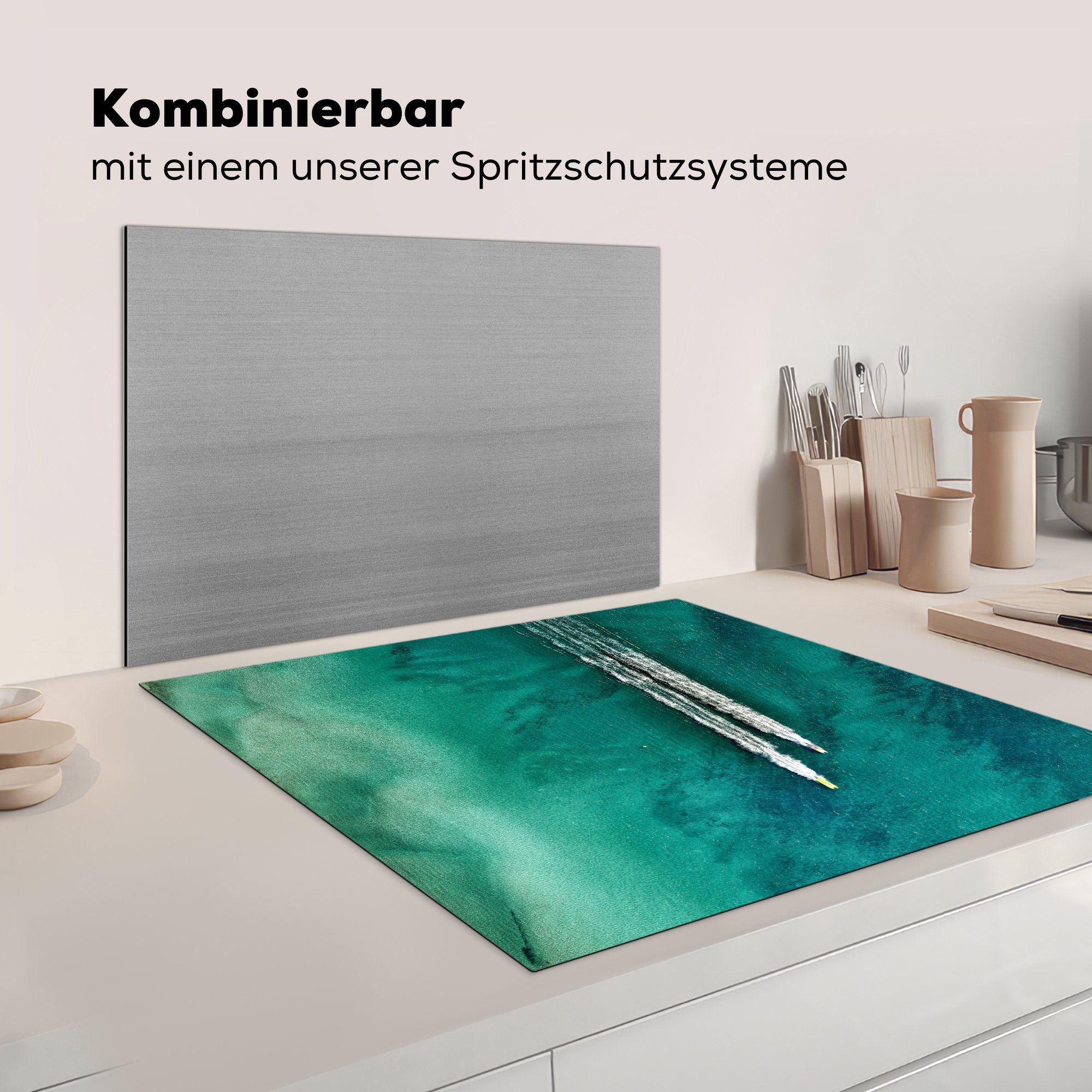 Ceranfeldabdeckung, Arbeitsplatte küche Jetski 78x78 (1 für in MuchoWow cm, Herdblende-/Abdeckplatte Vinyl, tlg), Florida,