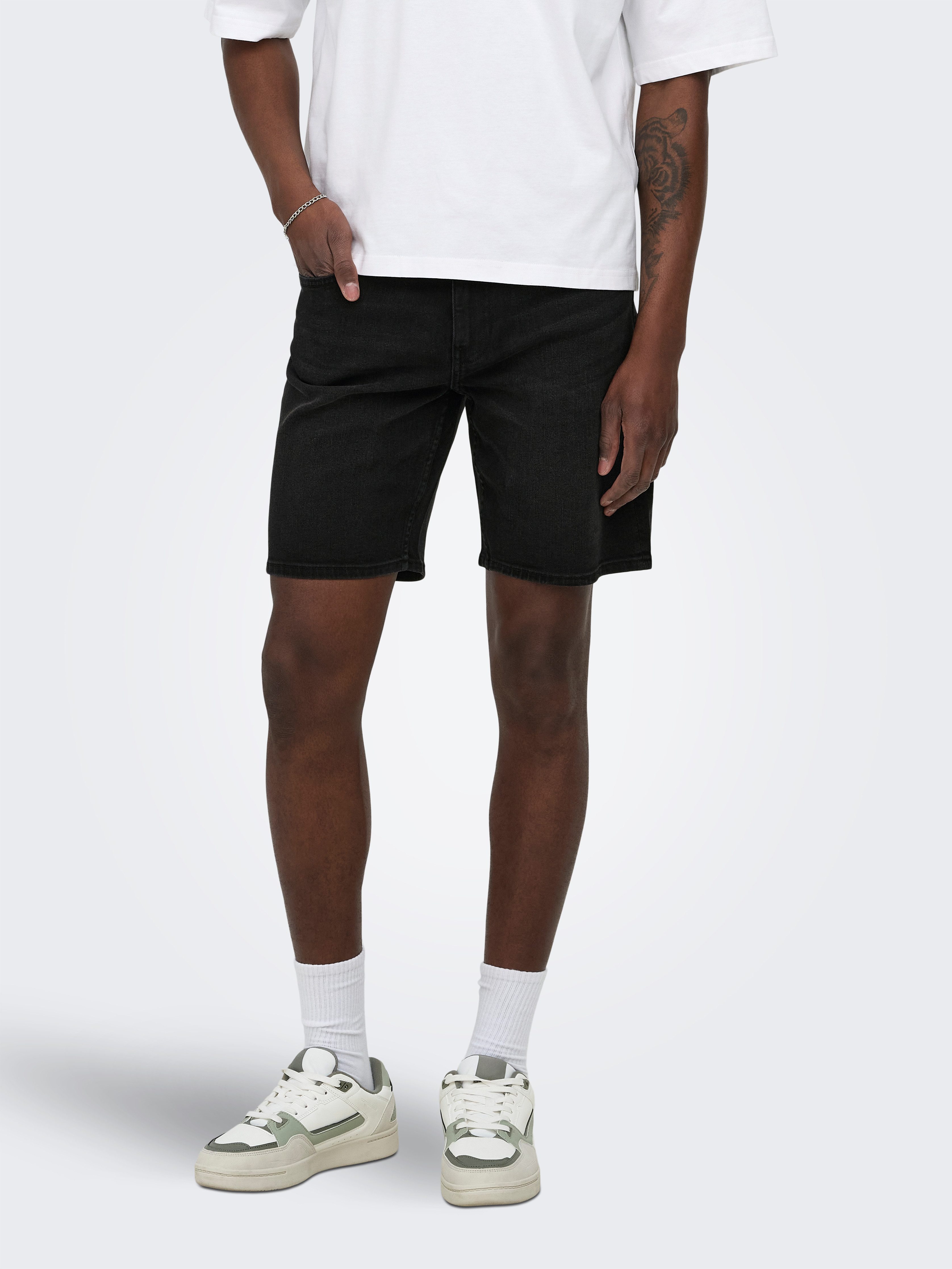 ONLY & SONS Shorts ONSWEFT BOX PIM DNM SHORTS OTL Baumwollmischung, normal geschnitten – Bild 2 von 5