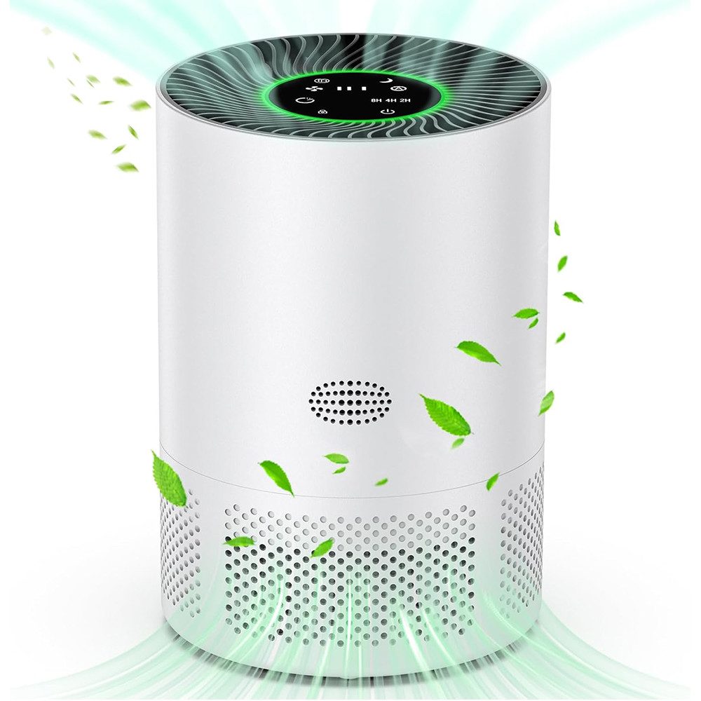 TUWENA Luftreiniger Luftreiniger Allergiker mit HEPA Luftfilter, 3 Geschwindigkeiten, Gegen 99,97 Prozent Schimmel Staub Pollen Tierhaare, CADR 185m³/h