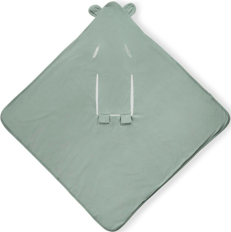 Babydecke Baby Einschlagdecke, Snuggle N Dream leaves Mint/grün, Hauck, Baby Einschlagdecke mit Kapuze