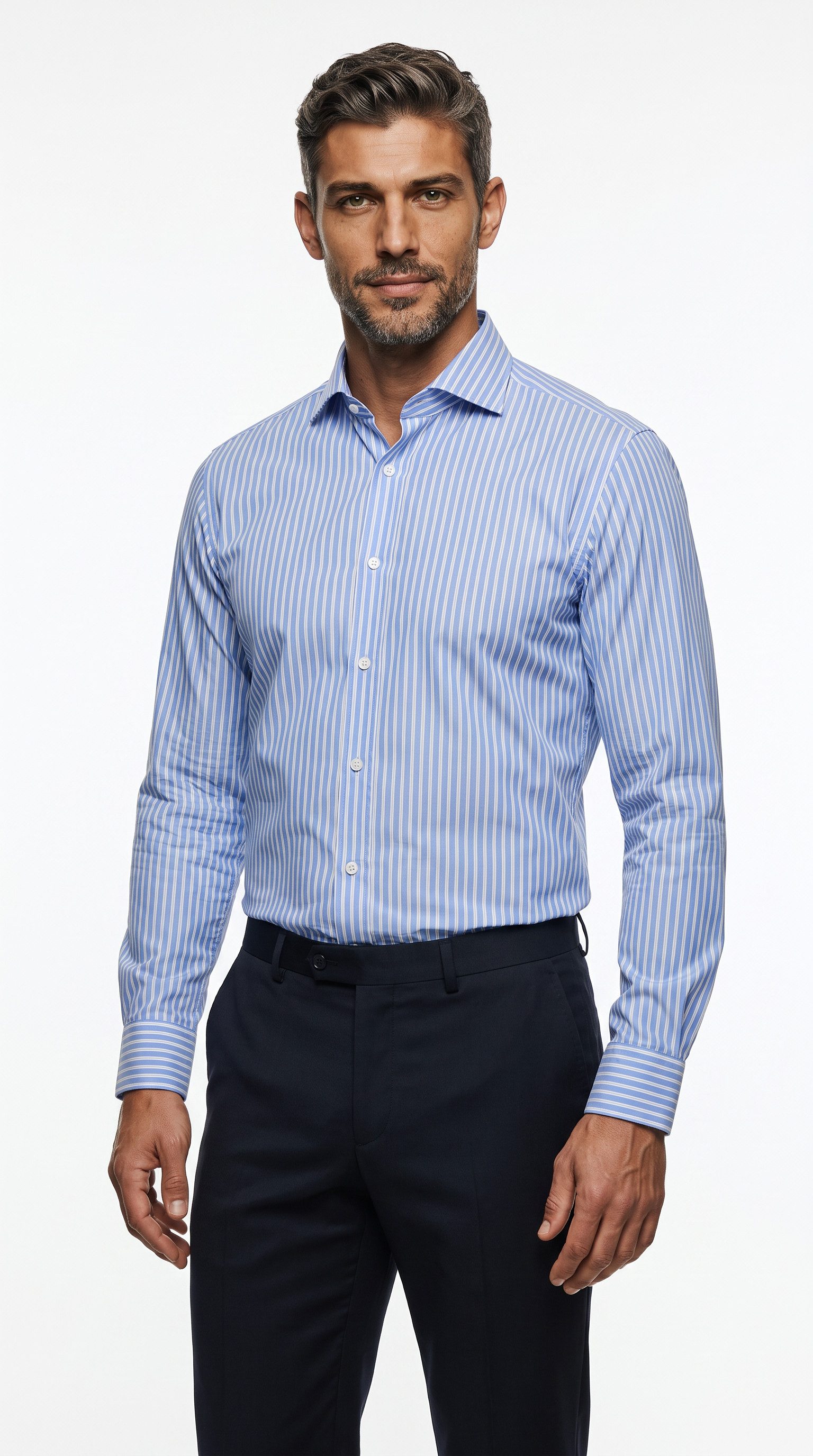 BOSS Businesshemd HANK Kentkragen, Regular Fit, gestreift, Baumwollmischung