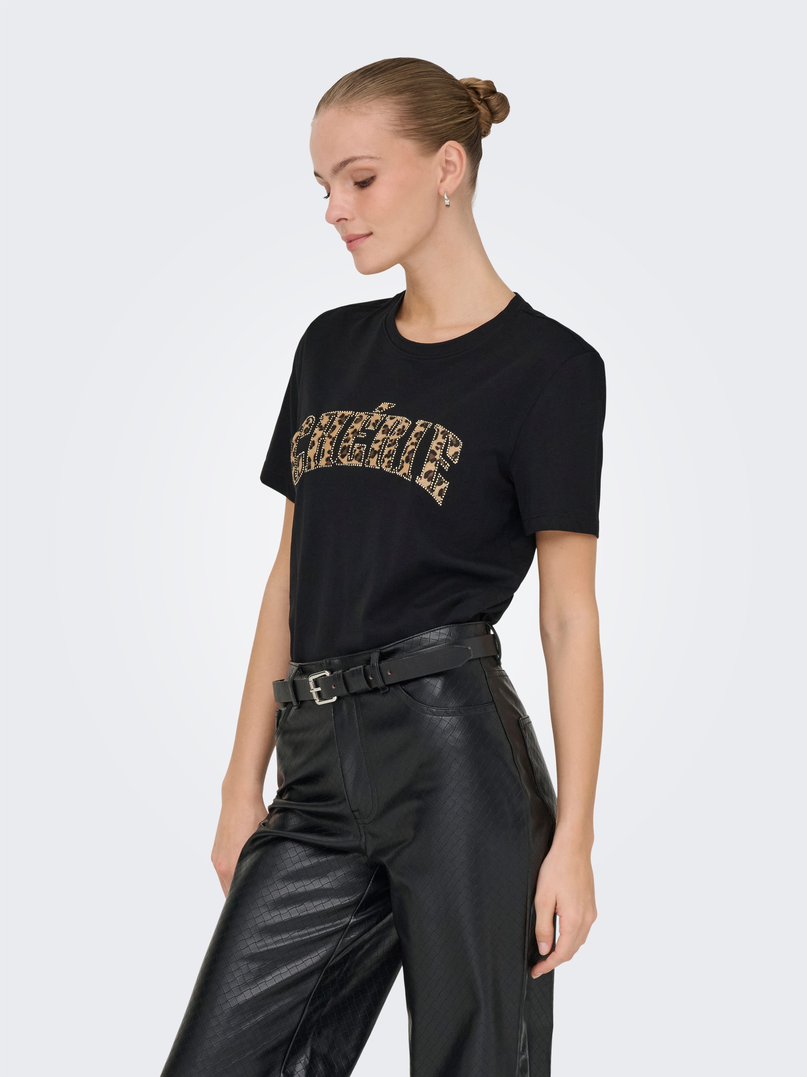 ONLY T-Shirt ONLDITTE LIFE RHNSTN S/S ANIMAL TOP JRS günstig online kaufen