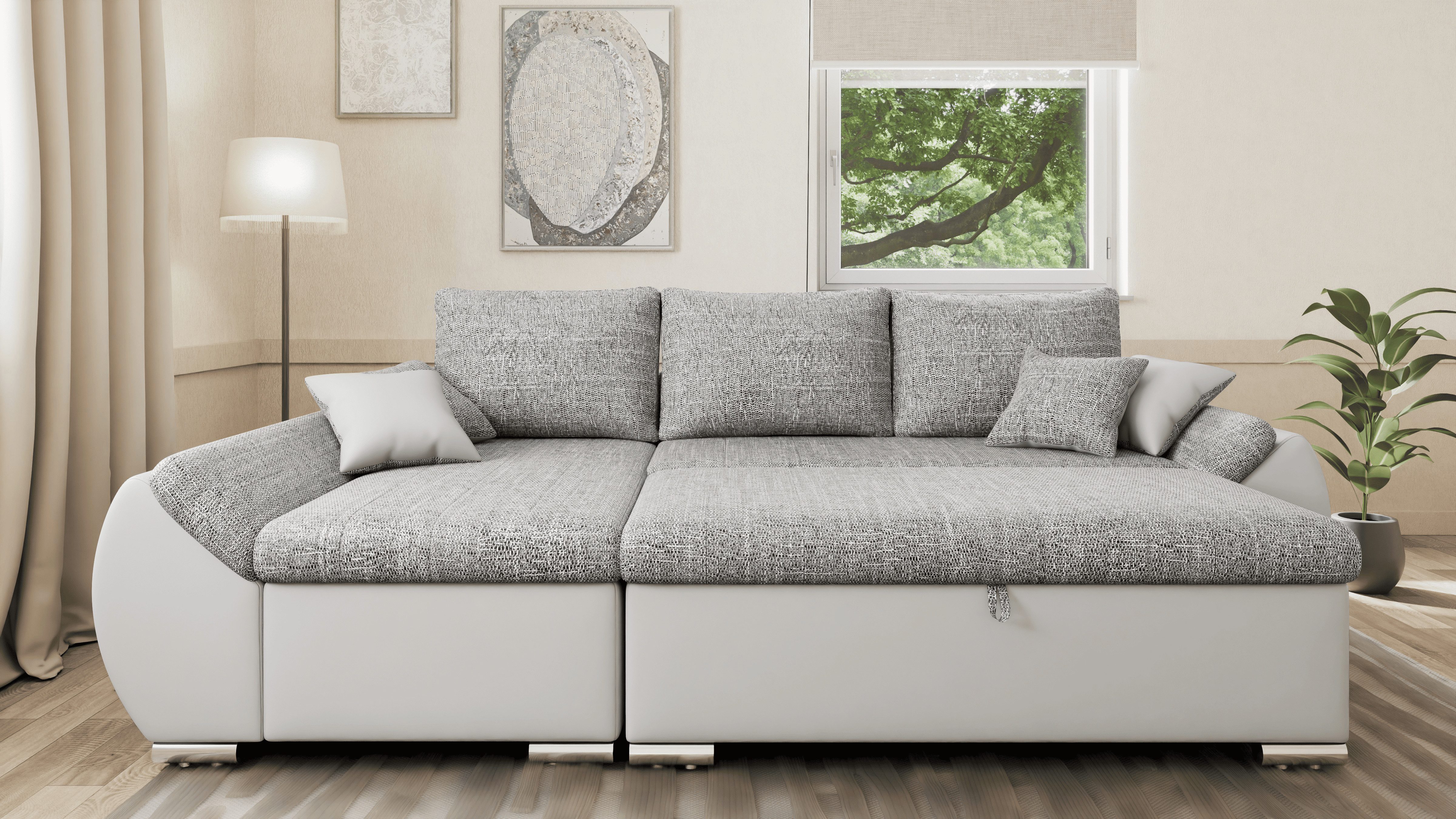 MOEBLO Ecksofa ALEX, L-Form mit Hocker günstig online kaufen
