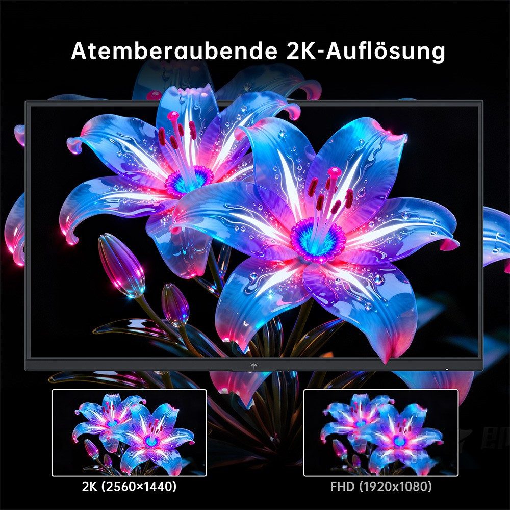 KTC H27T7P-2 Gaming-Monitor (2560×1440 px, QHD, 1 ms Reaktionszeit, 200 Hz, IPS, Adaptive Sync Technologie, 131 % sRGB, Übertaktet auf 210Hz)