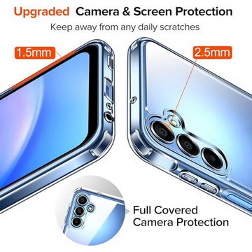 SmartUP Smartphone-Hülle Hülle + 2X Schutzglas für Samsung Galaxy A15 5G Panzerfolie Case 9H, Rundumschutz, Displayschutz