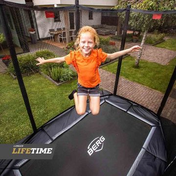 Berg Gartentrampolin BERG Trampolin rechteckig 280 x 190 cm schwarz mit Sicherheitsnetz