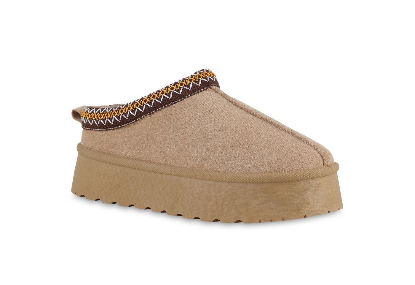 VAN HILL 840875 Hausschuh Damen Warm Gefütterte Pantoffeln Hausschuhe Bequeme Prints
