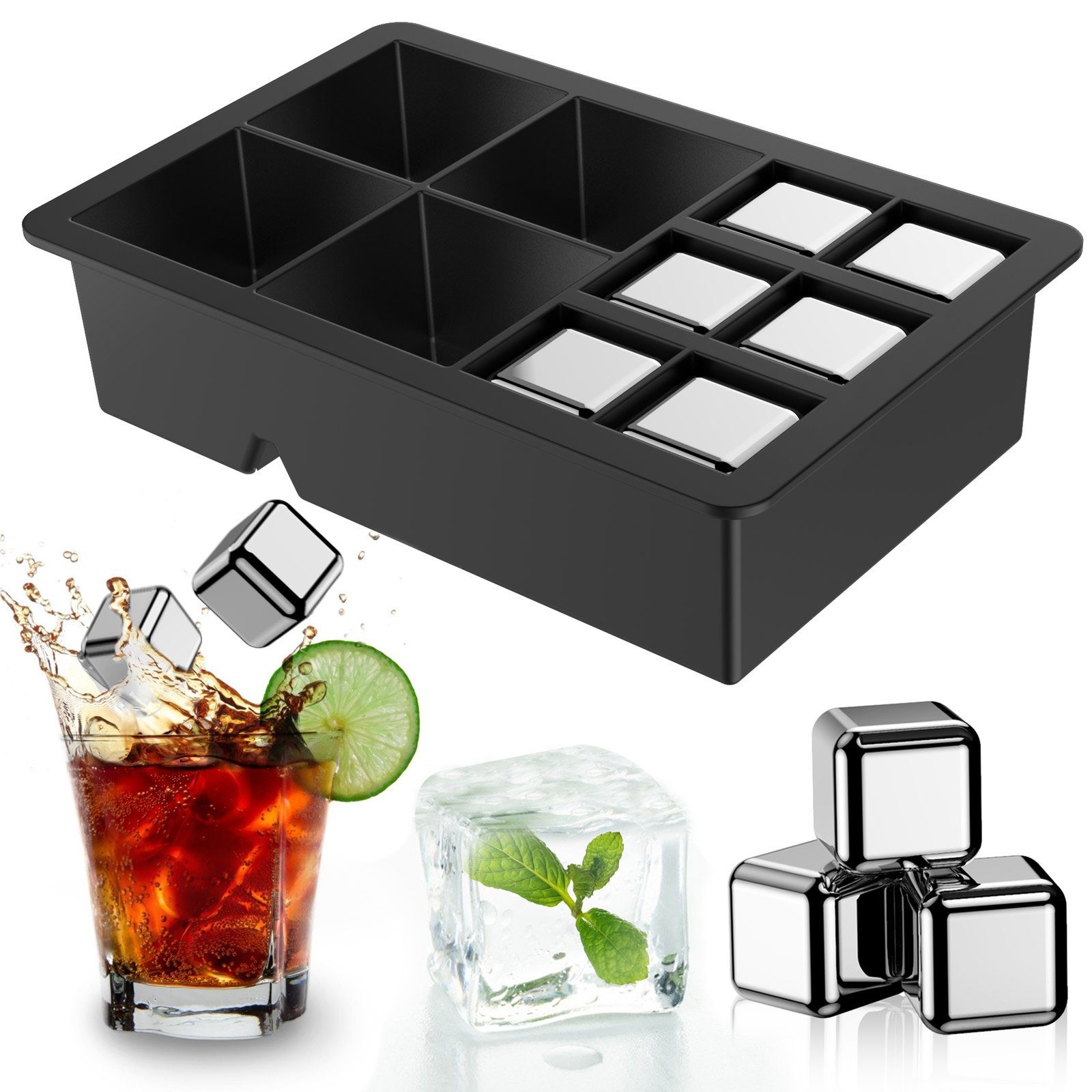 Luxear Bar-Set Edelstahl Eiswürfel, schnell abkühlen/Verdünnung reduzieren