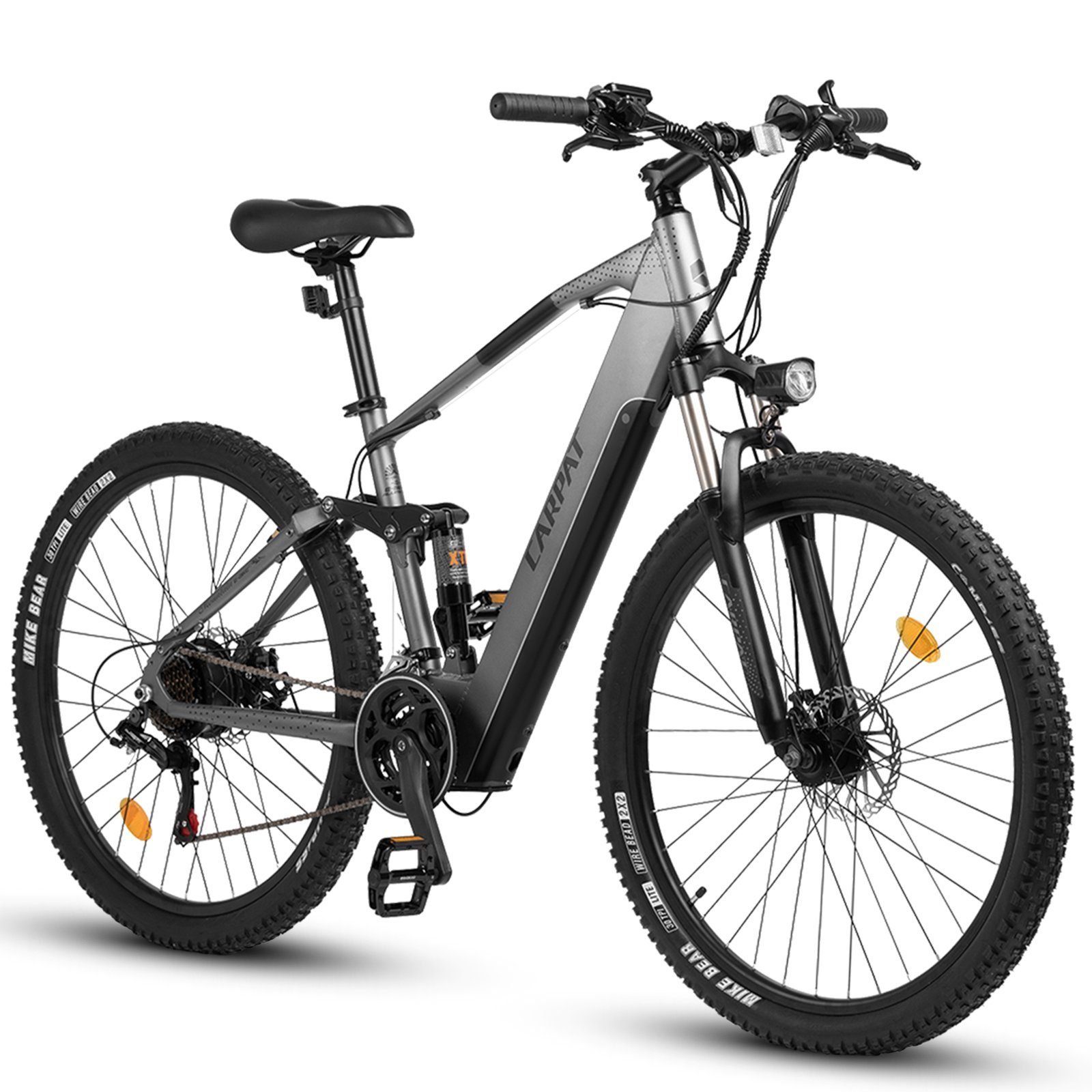 Alu-Rahmen, Heckmotor, 27,5 akku-ladegerat, E-Citybike 21 und SPORT Cityrad Schaltwerk, Herren Fully Pedelec Altus Gang werkzeug), Damen, Kettenschaltung, E-bike CARPAT Shimano mit (E-Mountainbike Fahrrad/Grau Hardtail E-Bike E-Bike mit Fully akku, Wh Elektrofahrrad Zoll 374,40