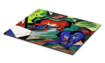 Posterlounge XXL-Wandbild Franz Marc, Rotes und blaues Pferd, Malerei