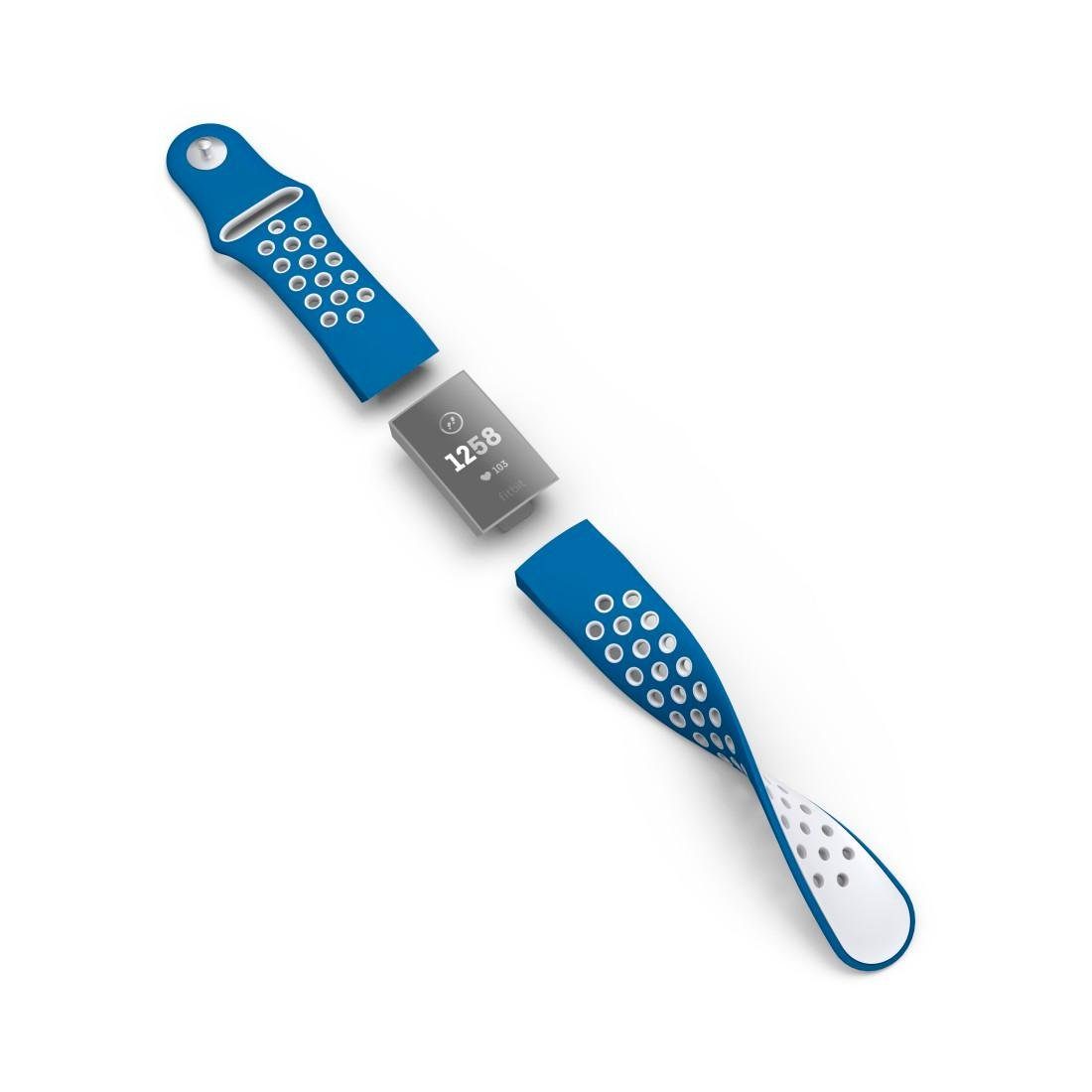 - Ersatzarmband 3/4, Rutschfest Fitbit - Smartwatch-Armband Charge Schmutzabweisend blau atmungsaktives 22mm, Hama Abwaschbar Sportarmband,