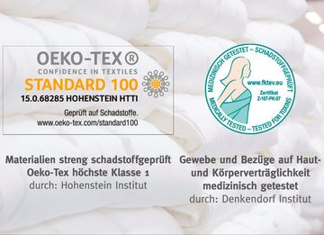 Kunstfaserbettdecke, Holstein Bio, Bettdecken für Sommer und Winter, Decke, Paradies, Füllung: 100% Polyester, Bezug: 100% Baumwolle, Bettdecke 135x200 cm, 155x220cm, optimale Feuchtigkeitsregulierung