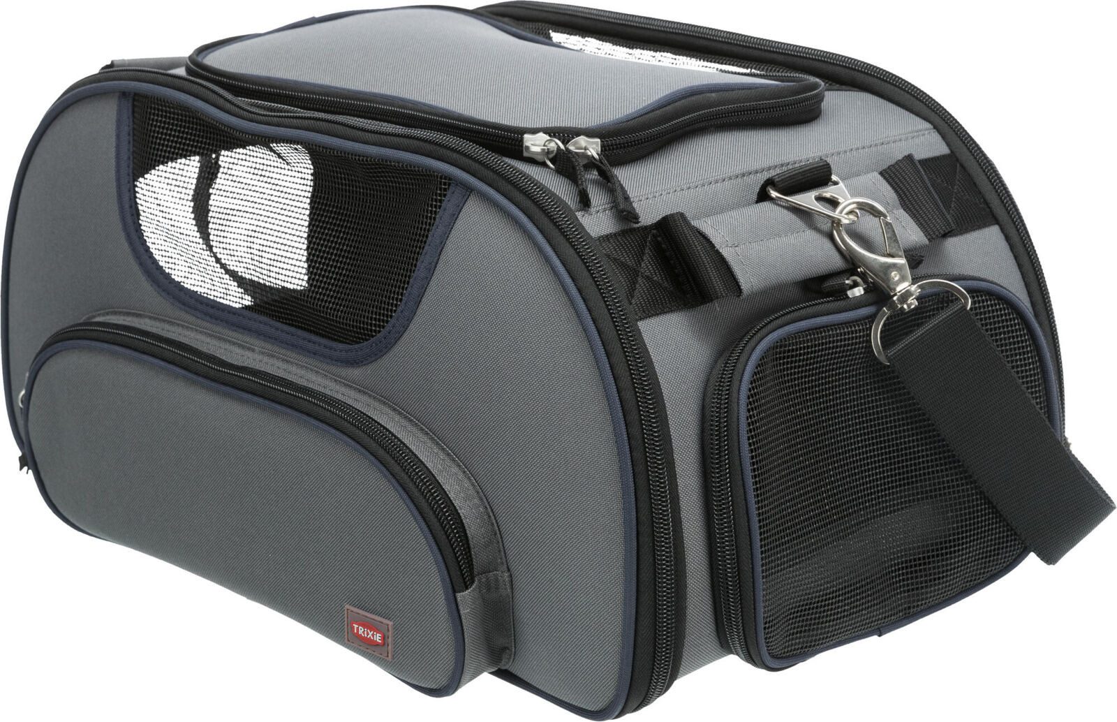 TRIXIE Tiertransporttasche TRIXIE Airline Tasche Wings - grau/blau 28 × 23 × 46 cm