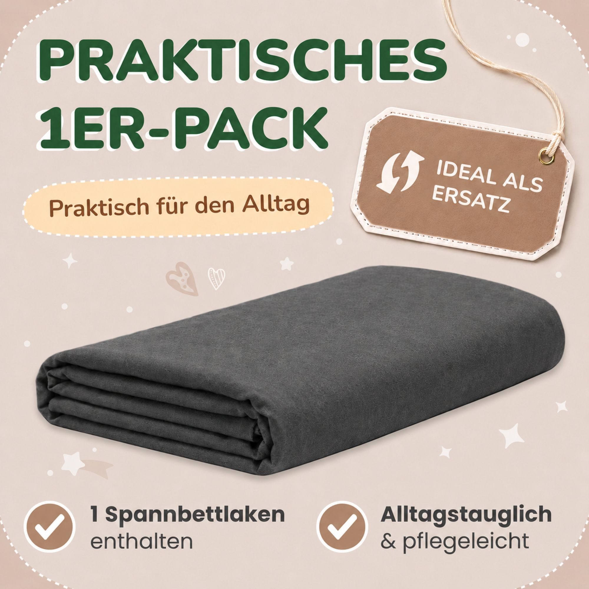 leevitex® Spannbettlaken in verschiedenen Größen und Farben, Jersey aus 100% Baumwolle, Jersey, Gummizug: rundum, (1 Stück), für Kinder- & Standardmatratzen, OE – Bild 5 von 5