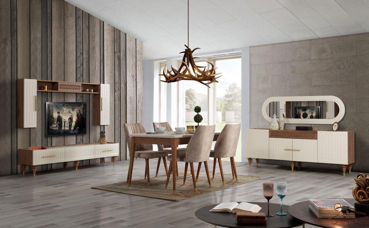 JVmoebel Wohnwand Wohnzimmer Moderner Stil Wohnwände (3-tlg) Regal Möbel TV-Ständer, 3tlg luxuriöse