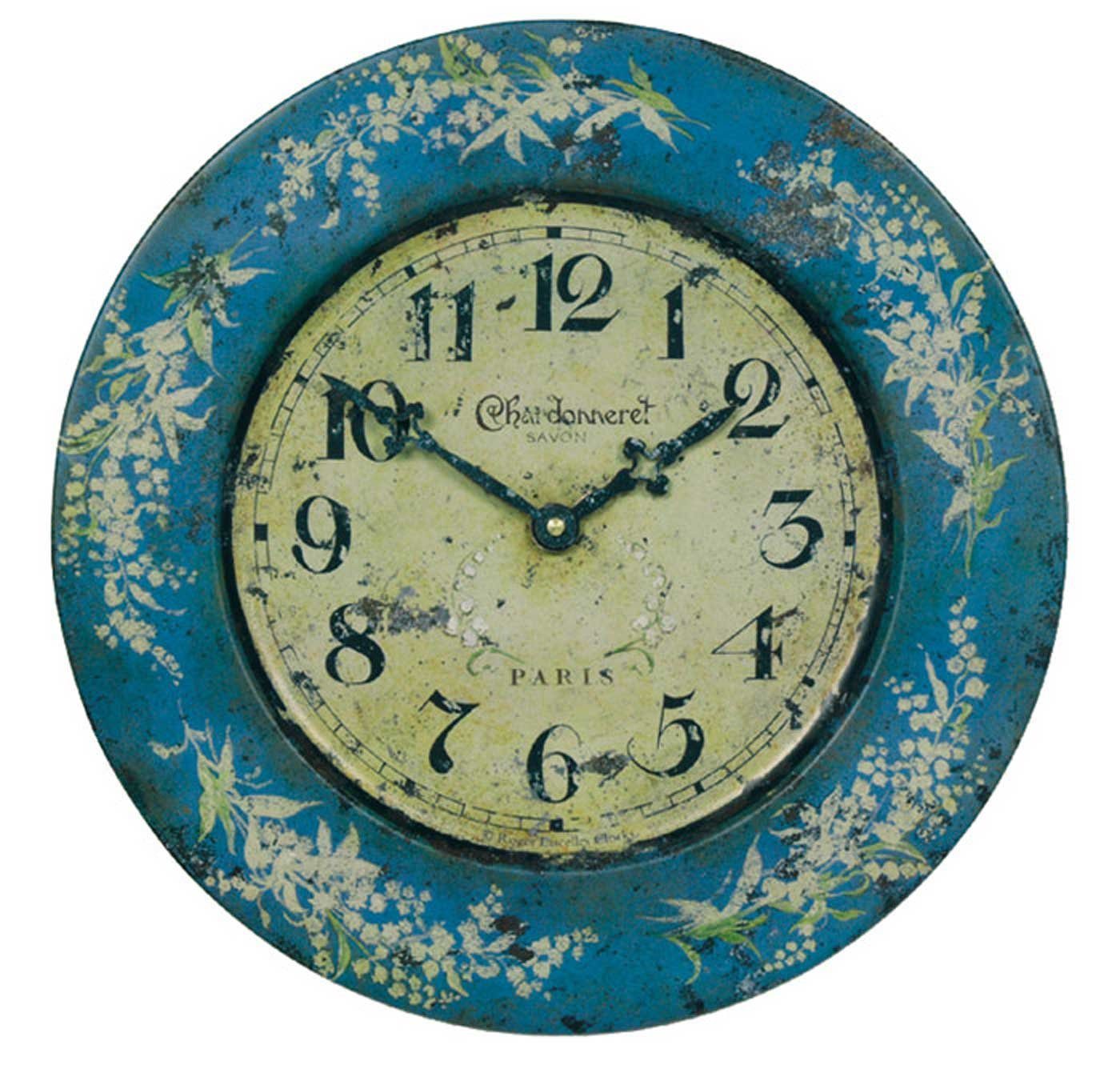 Horloge Murale Roger Lacelles Style Anglais Bois 50cm Vintage - Neuf Avec Détails